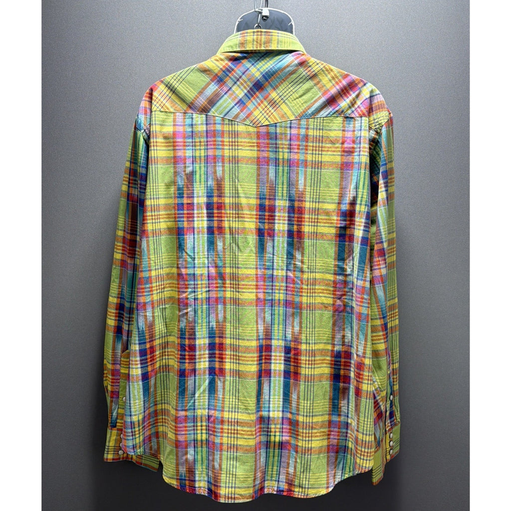 Vtg Polo Ralph Lauren Shirt Men XXL Western Pearl Snap Southwestern Madras