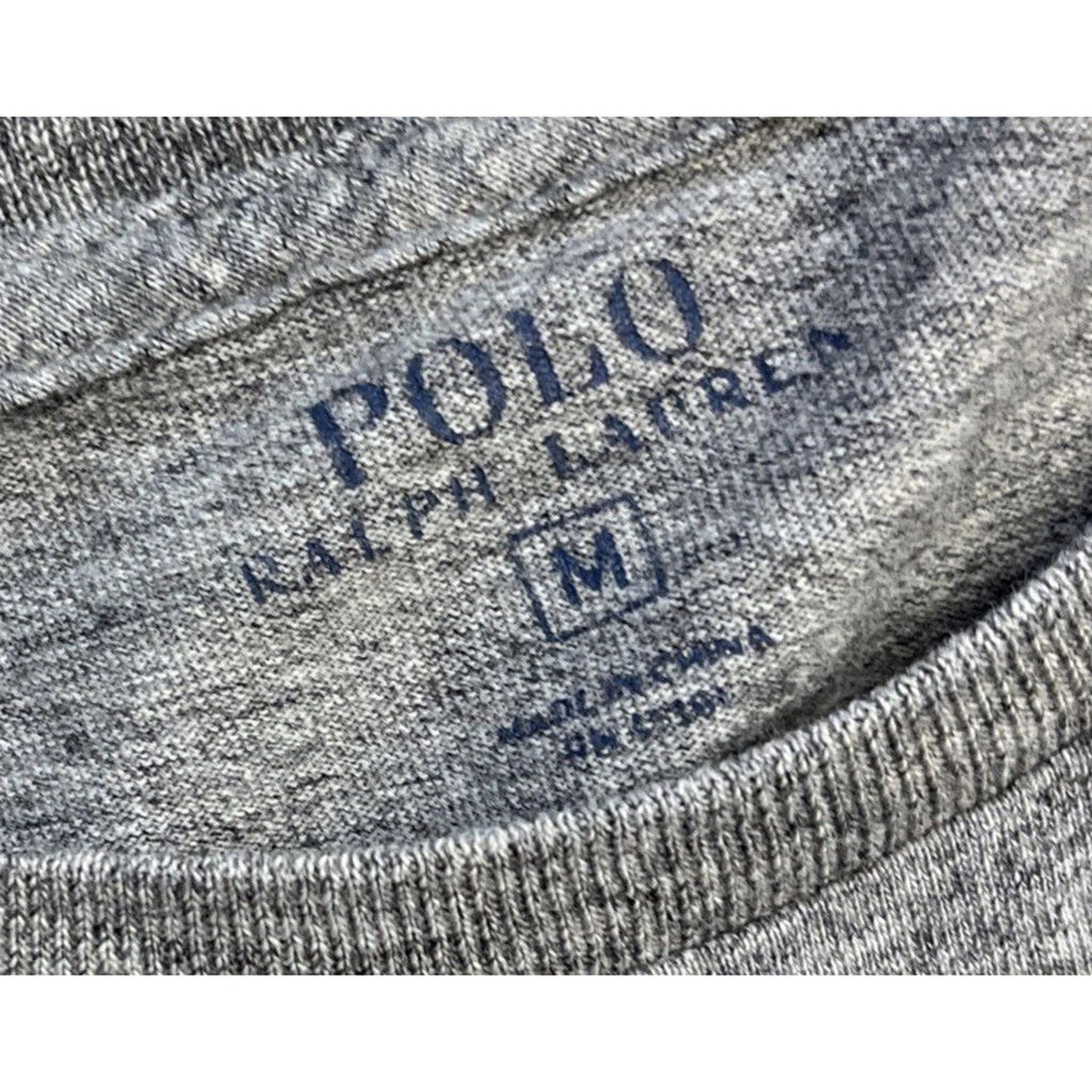 Polo Ralph Lauren Mens M Gray Long Sleeve Pocket T Shirt Black Pony Logo