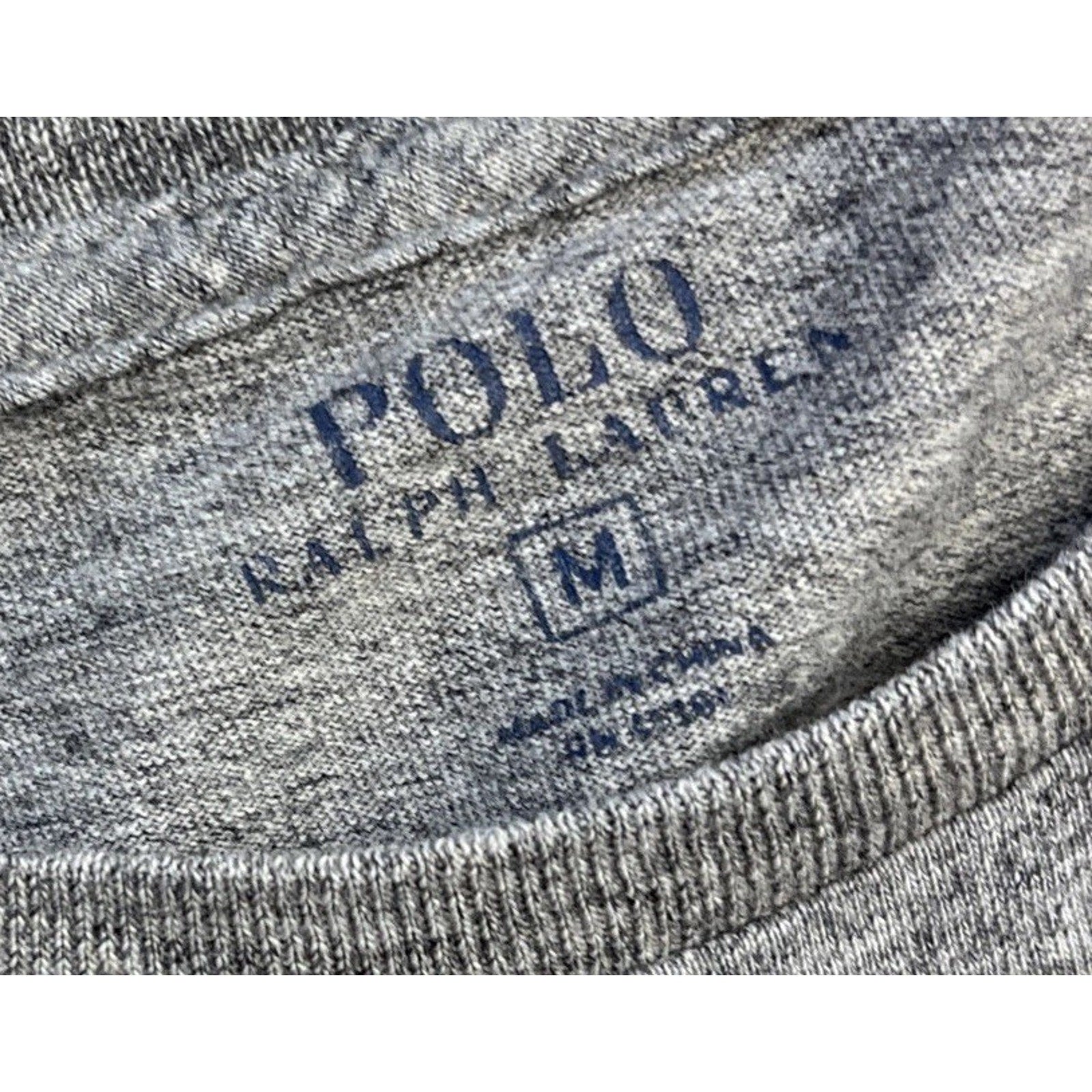 Polo Ralph Lauren Mens M Gray Long Sleeve Pocket T Shirt Black Pony Logo