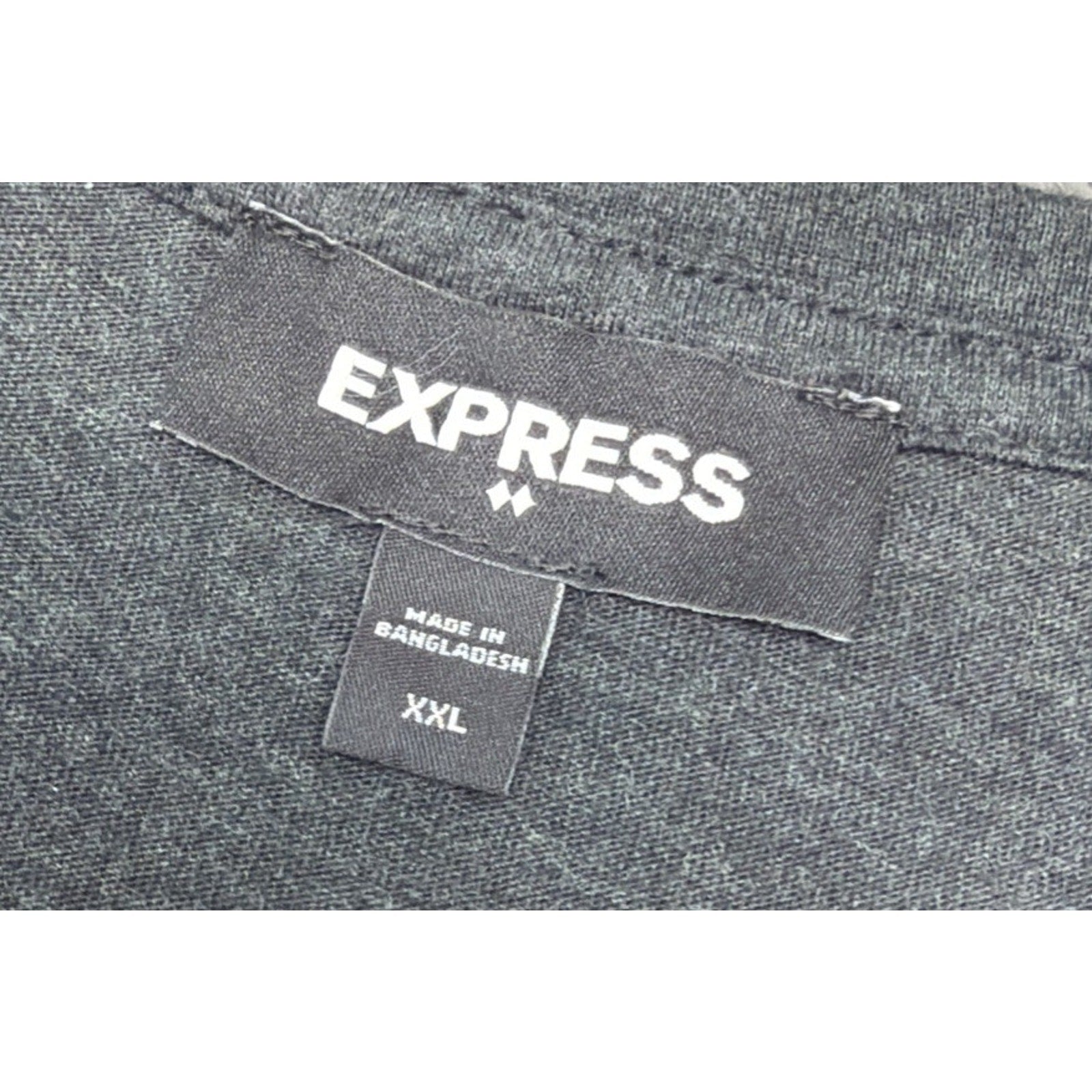 Express Mens T Shirt V Neck Short Sleeve Lightweight Logo Dark Grey XXL