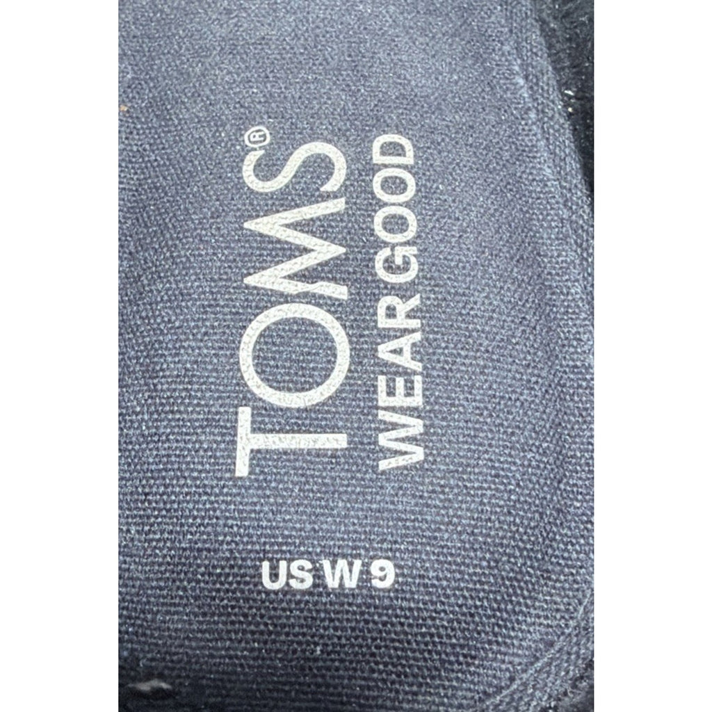 TOMS Leila Mule Clog Women's Size 9 Black Suede Block Heel Slip On Casual