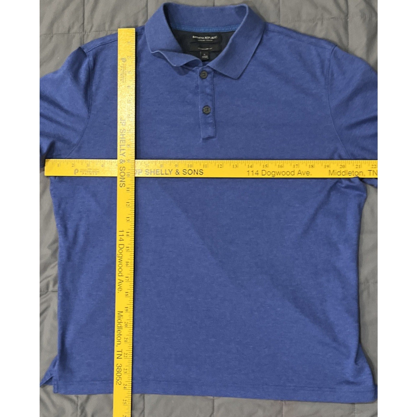 Banana Republic Luxury Touch Polo Shirt Men's Size Large L Solid Dark Blue