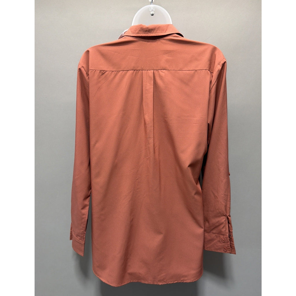 MittoShop Women’s Small Roll Tab Sleeve Button Down Shirt Top Blouse Up NWT