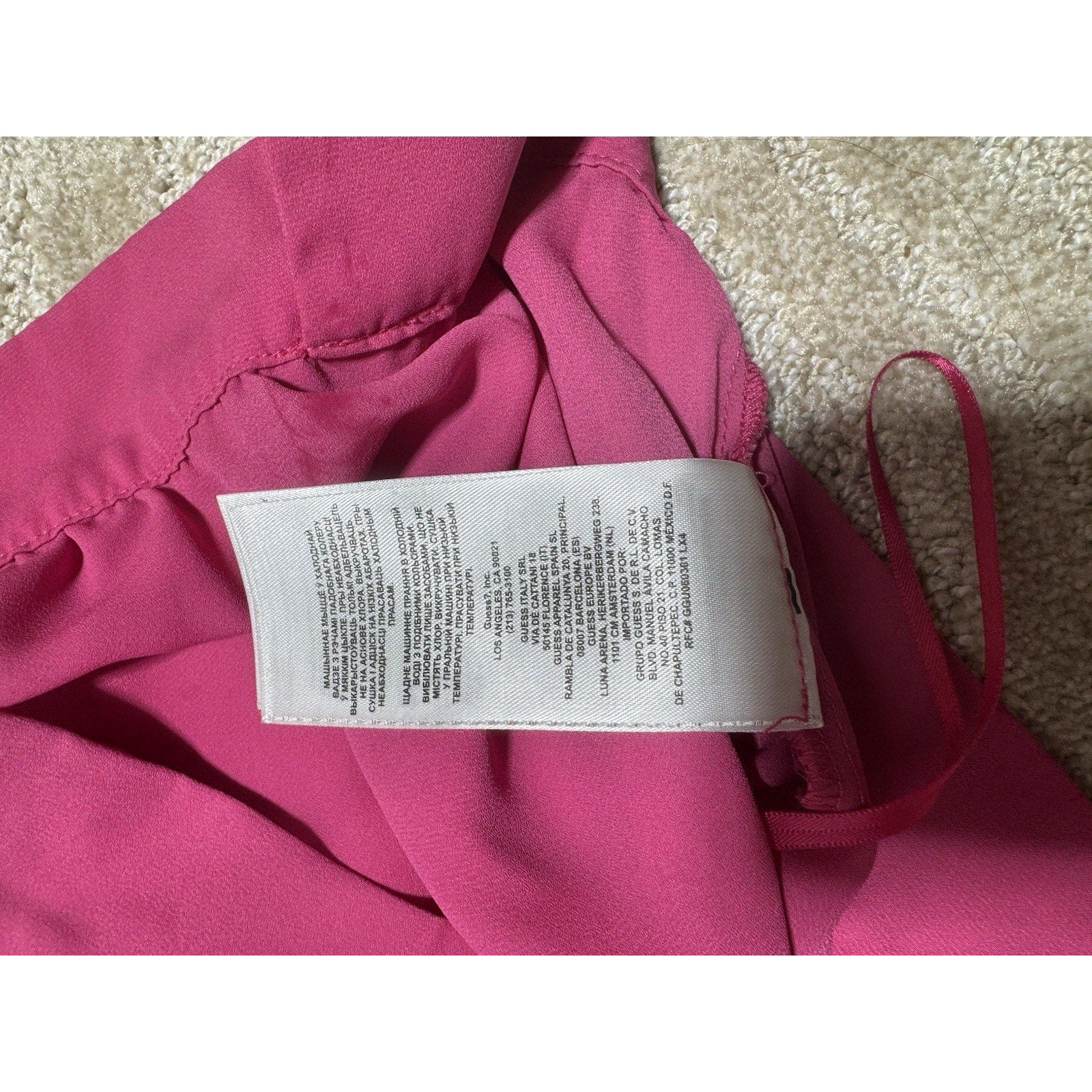 GUESS Los Angeles Women Small Pink Satin Wrap Cami Tank Top Sleeveless Blouse