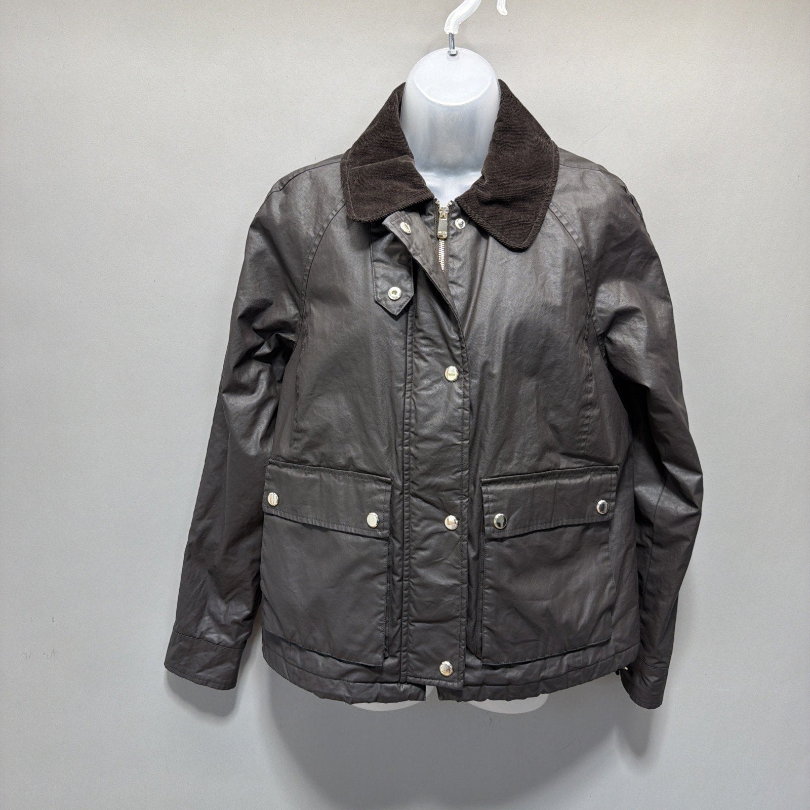 Kensie Women’s Water Resistant Waxed Cotton Barn Jacket Size Medium