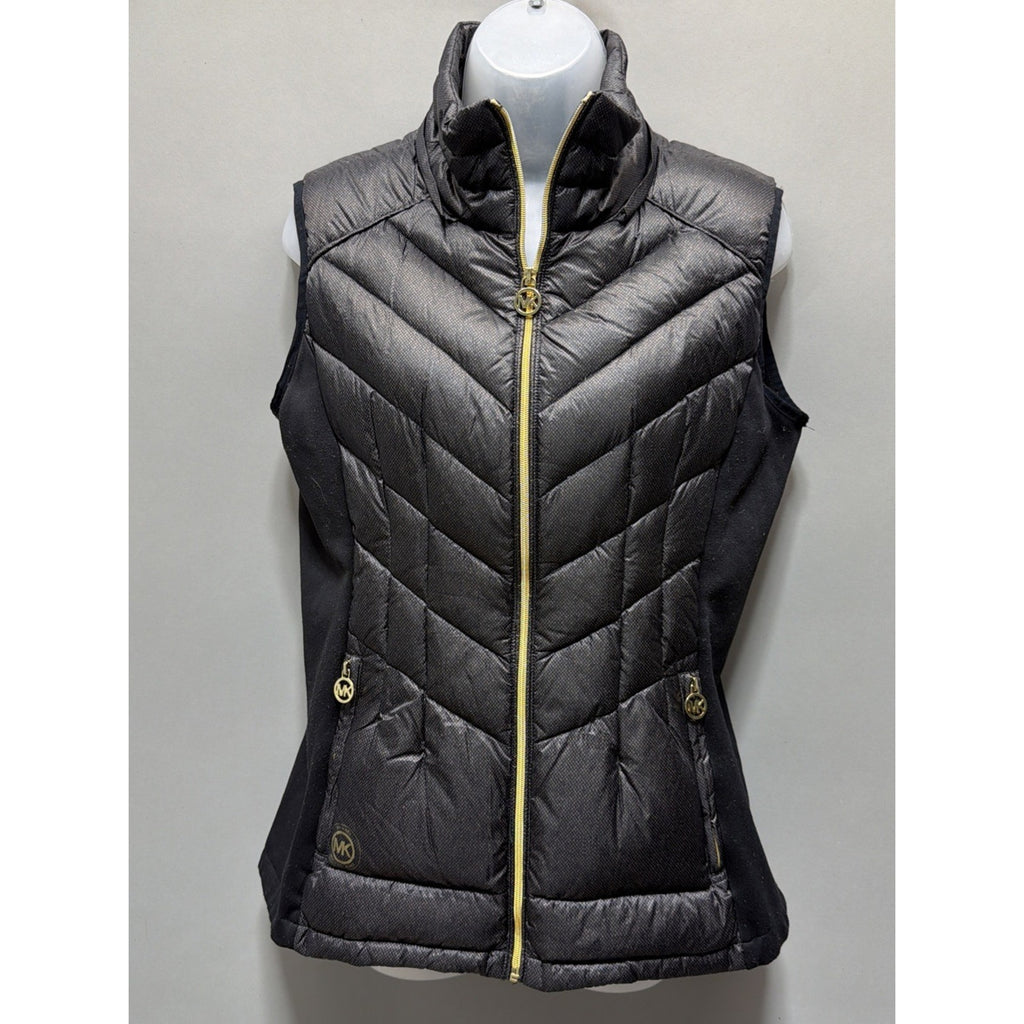 Michael Kors Women’s Medium Black Ultra Lightweight Down Puffer Vest Zip