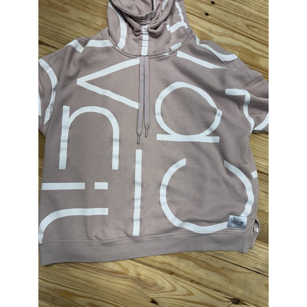 Calvin Klein Women’s 1X Light Pink Performance Sweatshirt Cowl Neck Pullover