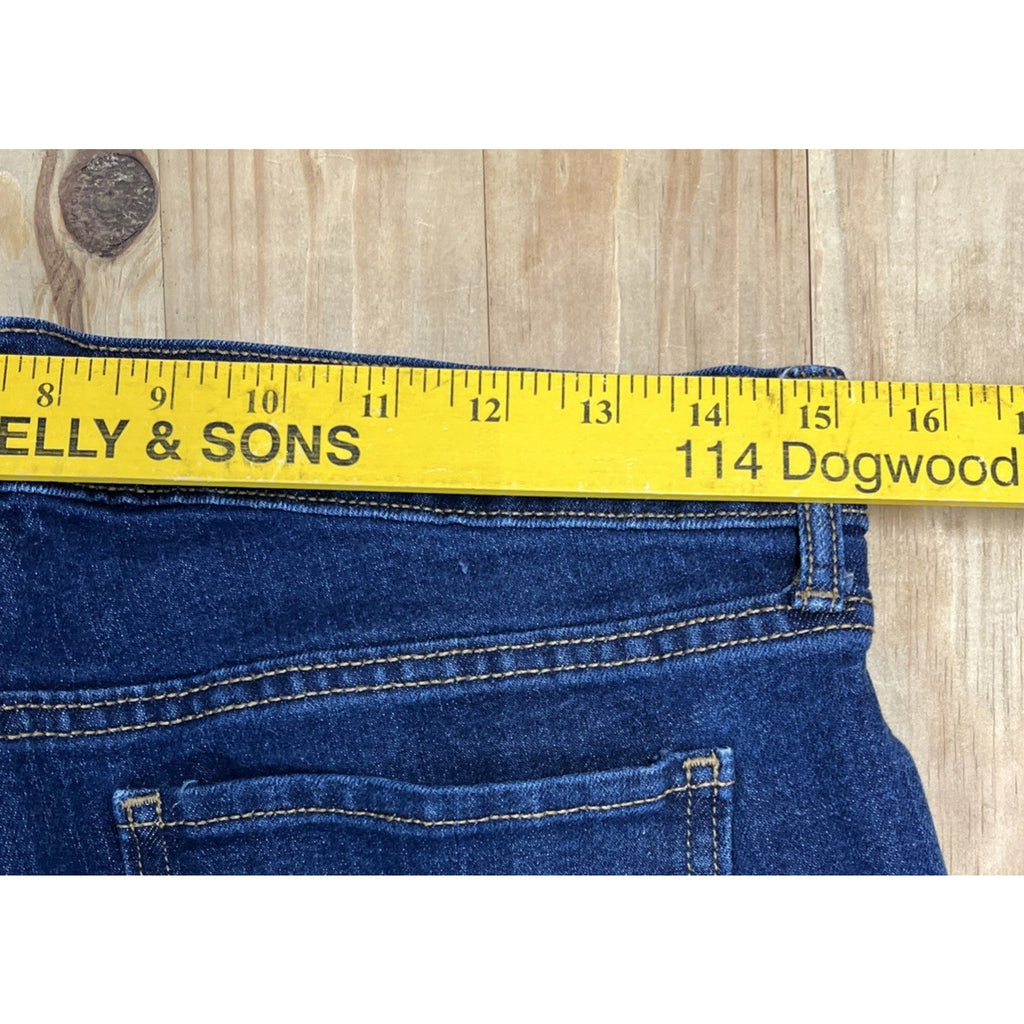 Old Navy Womens Size 2 Blue Mid-Rise Super Skinny Raw Hem Crop Denim Jeans