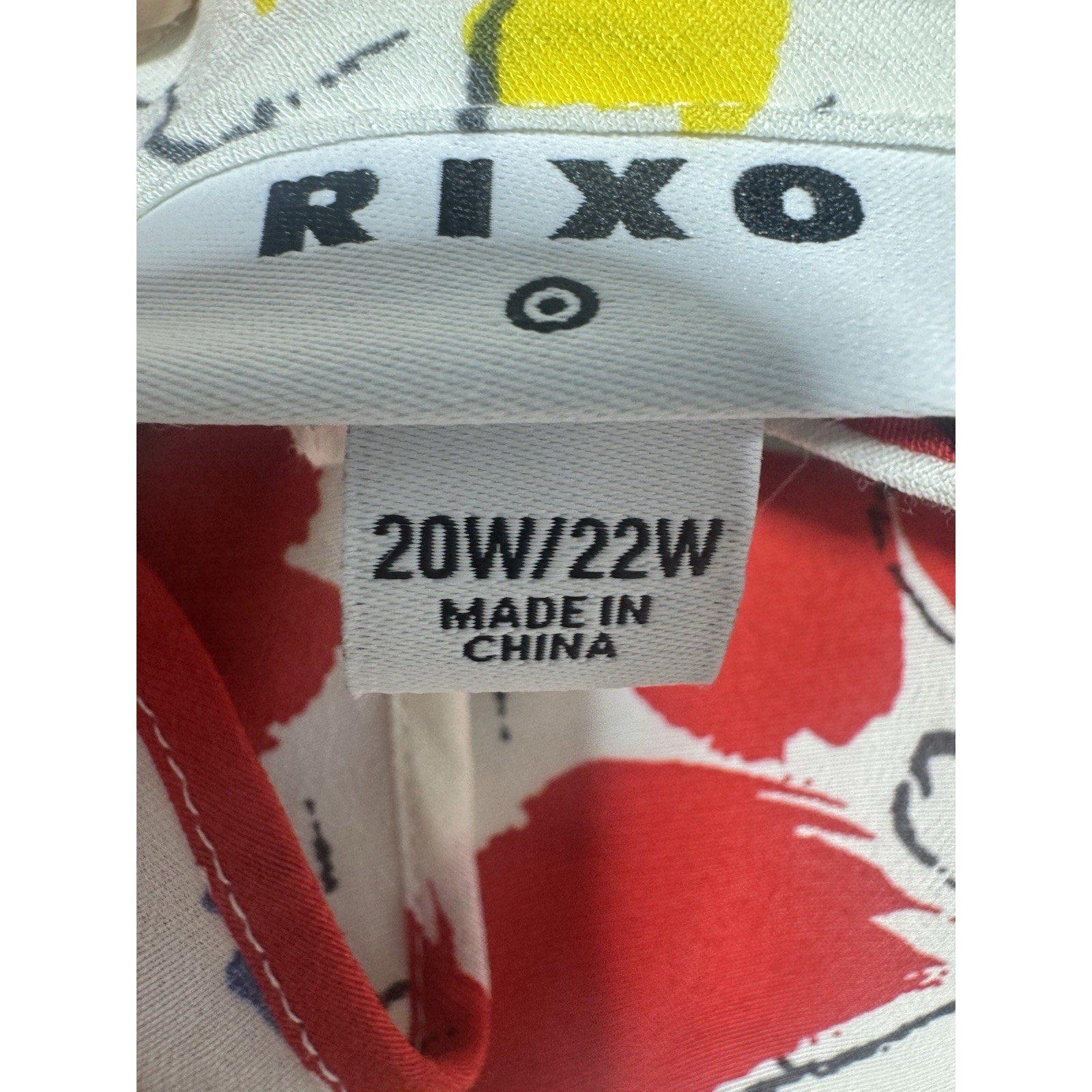 RIXO Target Floral Midi Dress 20W 22W White Multicolor Ruched Front Cottagecore