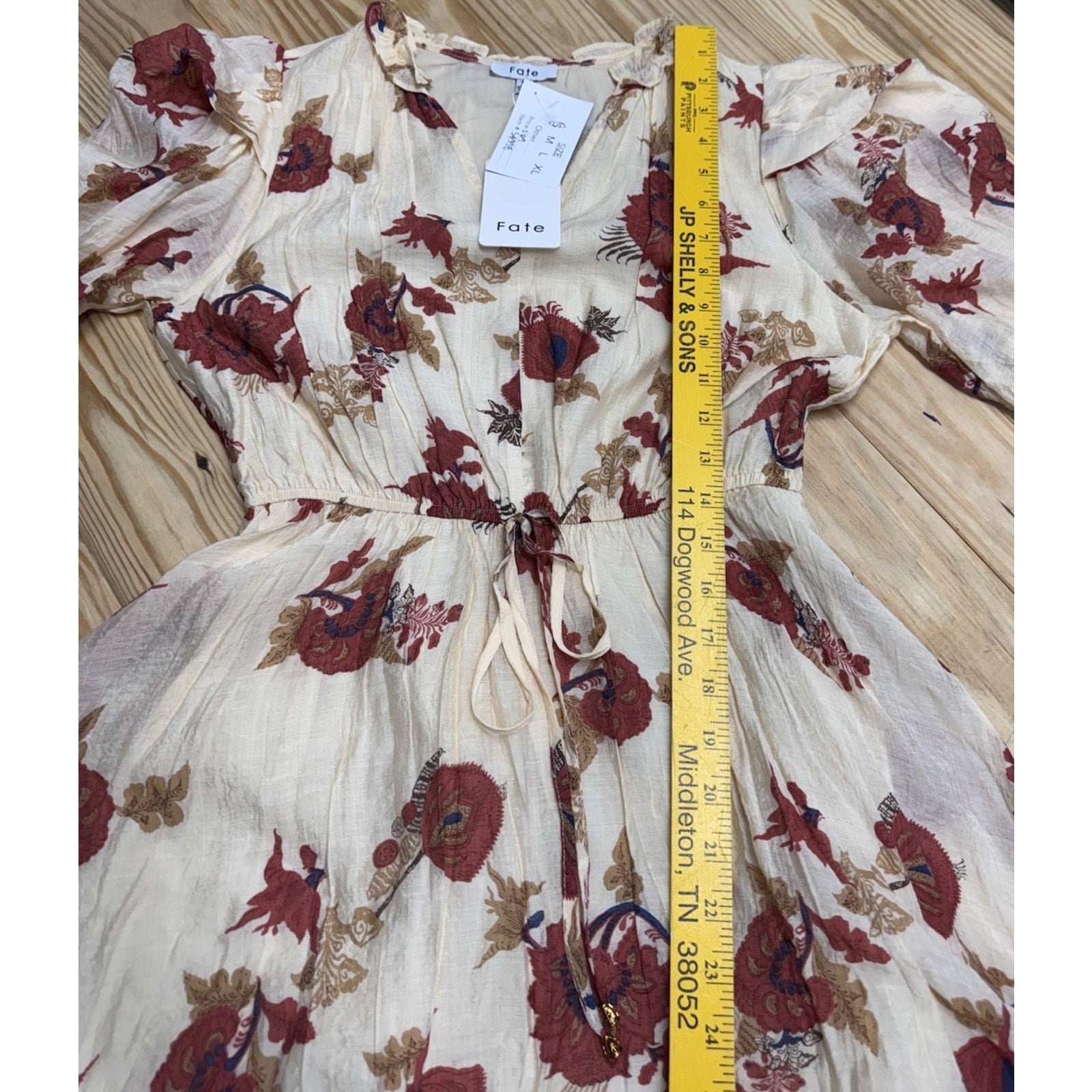 Fate Cream Floral Multi Color Shift Dress Small