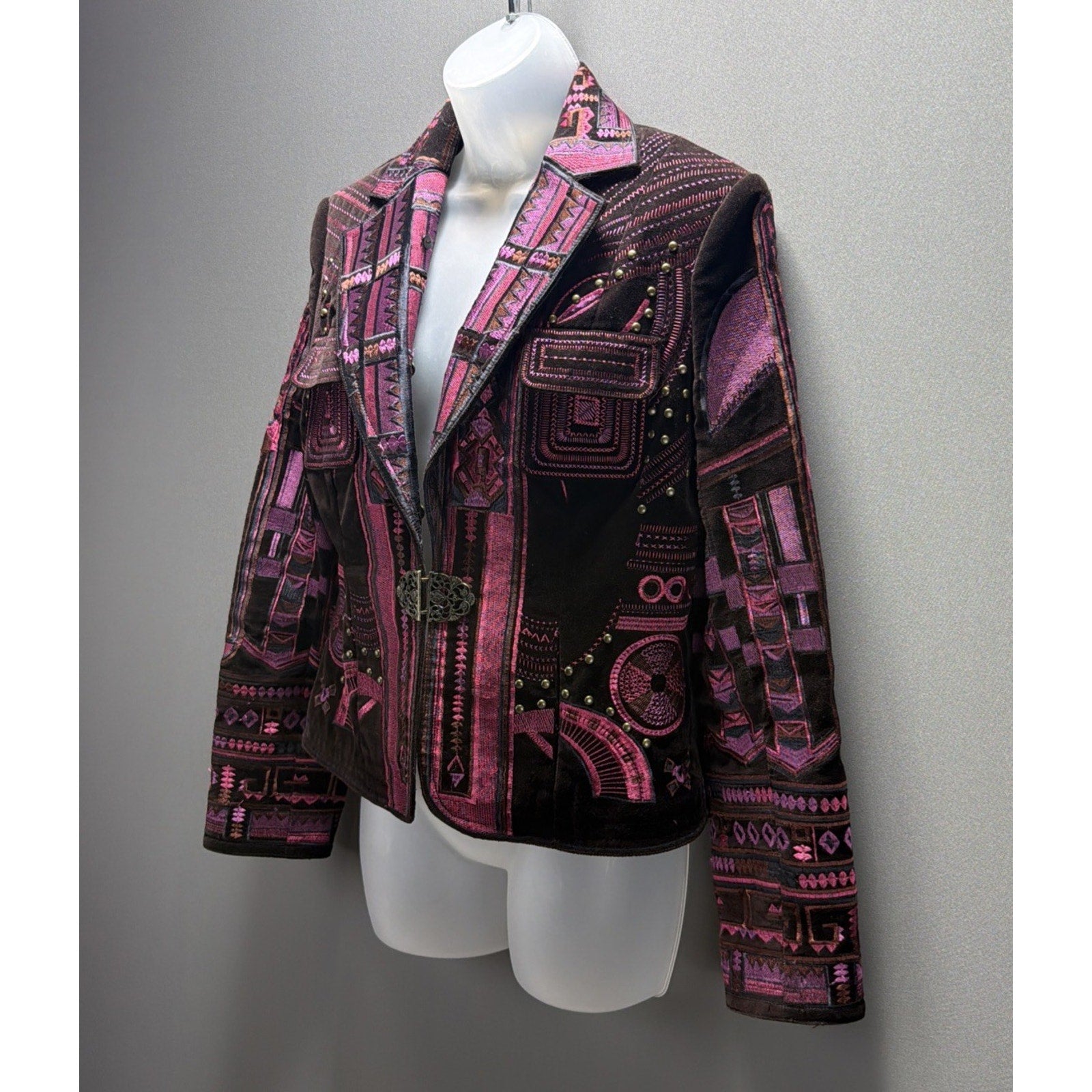 Vtg Peter Nygard Women’s Velvet Embroidered Blazer Victorian whimsigoth Size 8