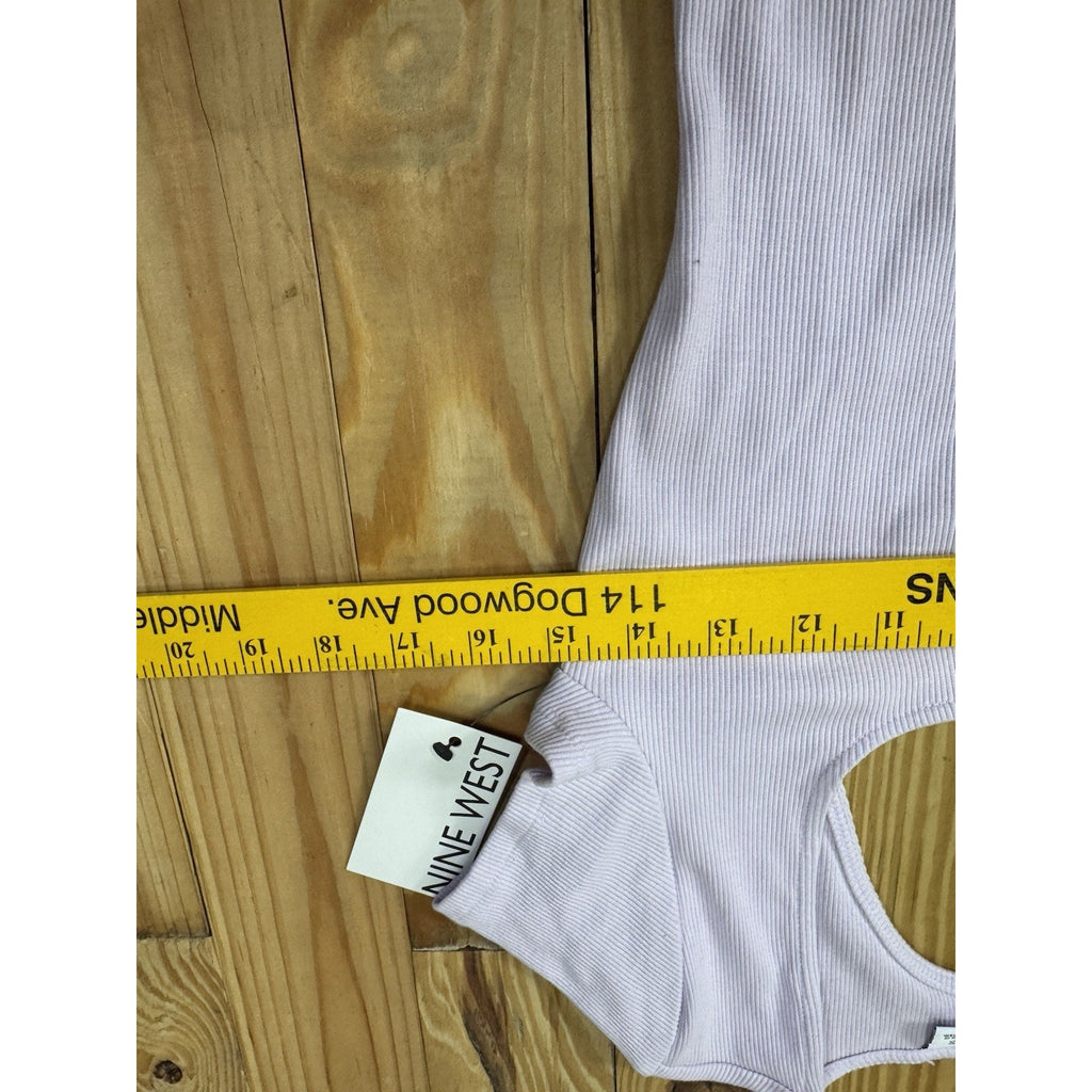 Ladies Apt. 9 Purple Ribbed Slim Fitting Dress Open Back Size Small