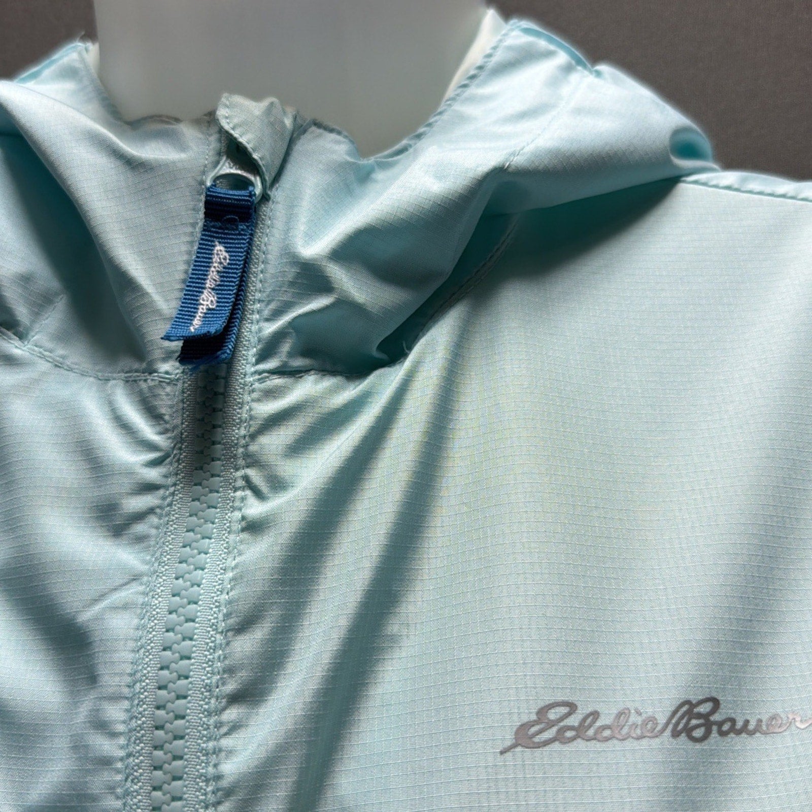 Eddie Bauer Jacket Kids M 10-12 Windbreaker Colorblock Full Zip Hooded Youth