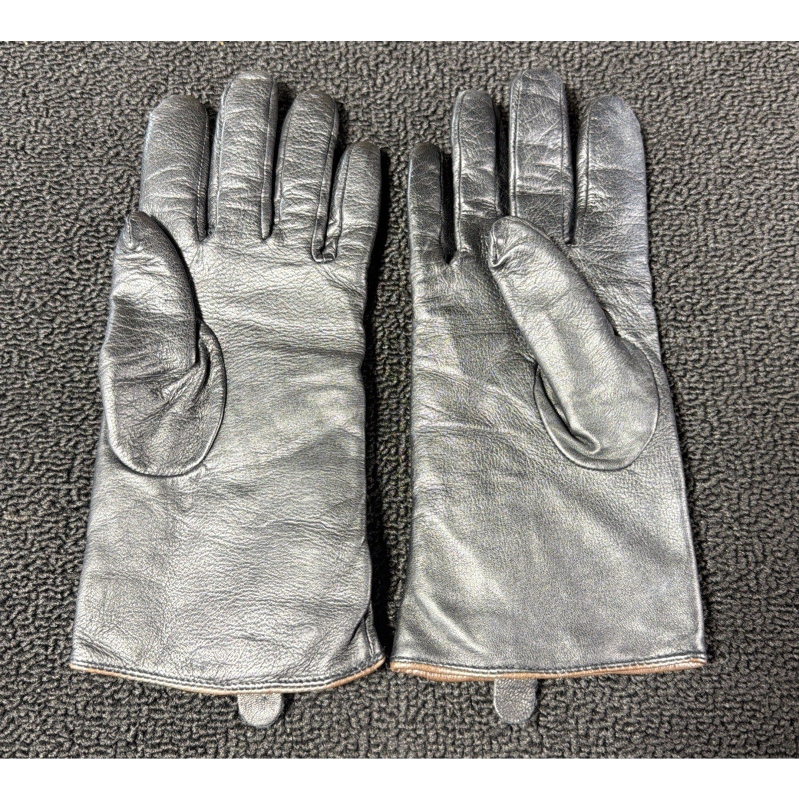 Women's 100% Cashmere Lined 100% Leather 4 Button Gloves Women's Black Large