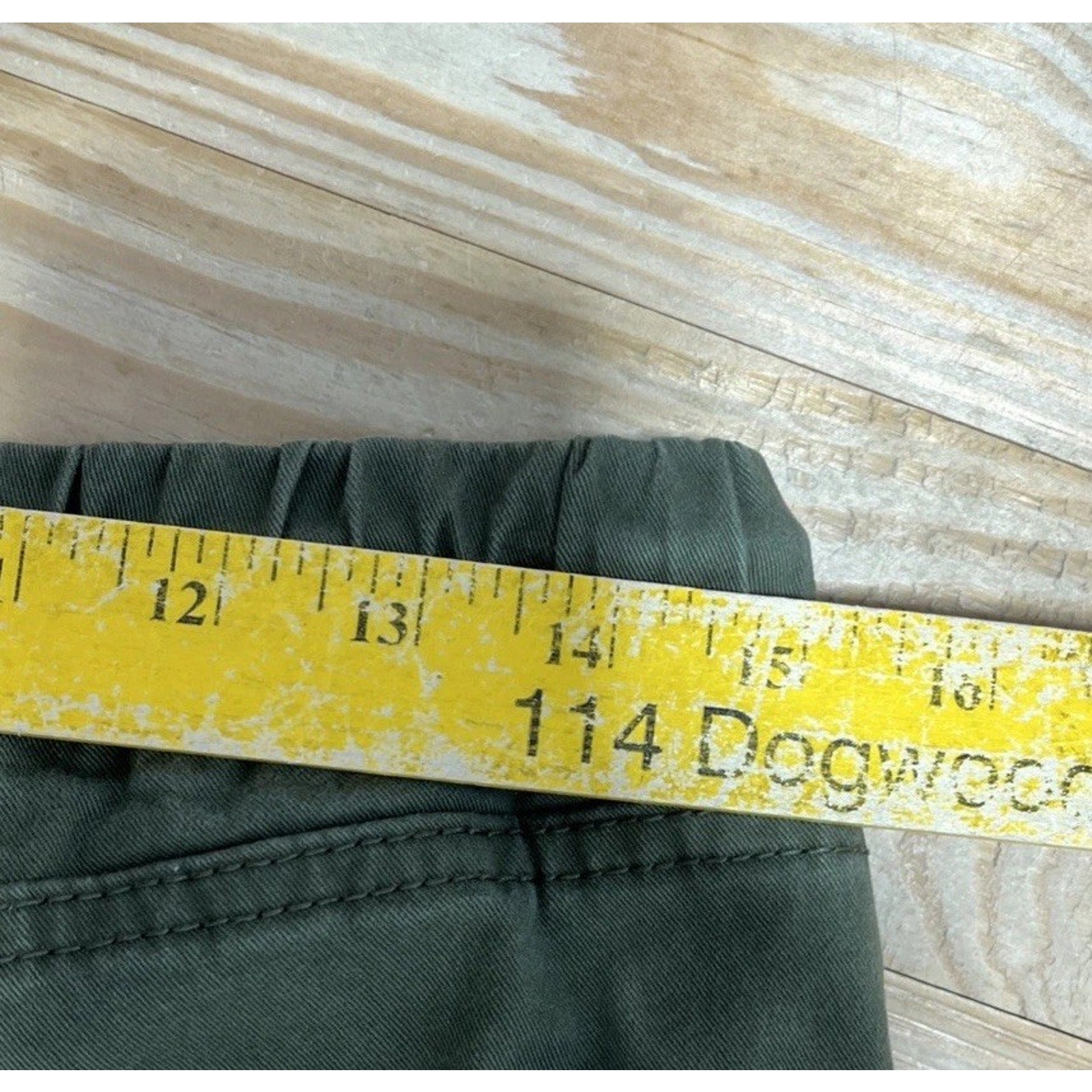 American Bazi Pull On Jogger Pants Large Ruching Skinny Stretch Pockets Green