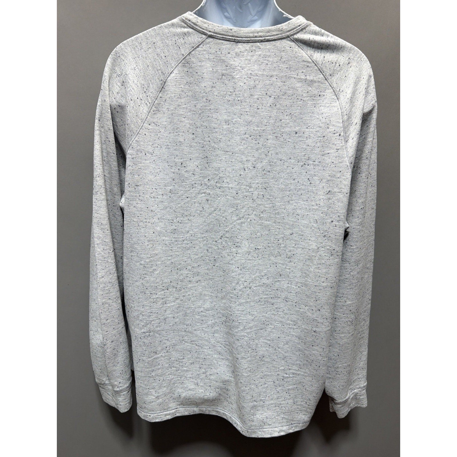 ROWM Mens Long Sleeve Raglan Fleece Crewneck Casual Shirt Size XL Gray