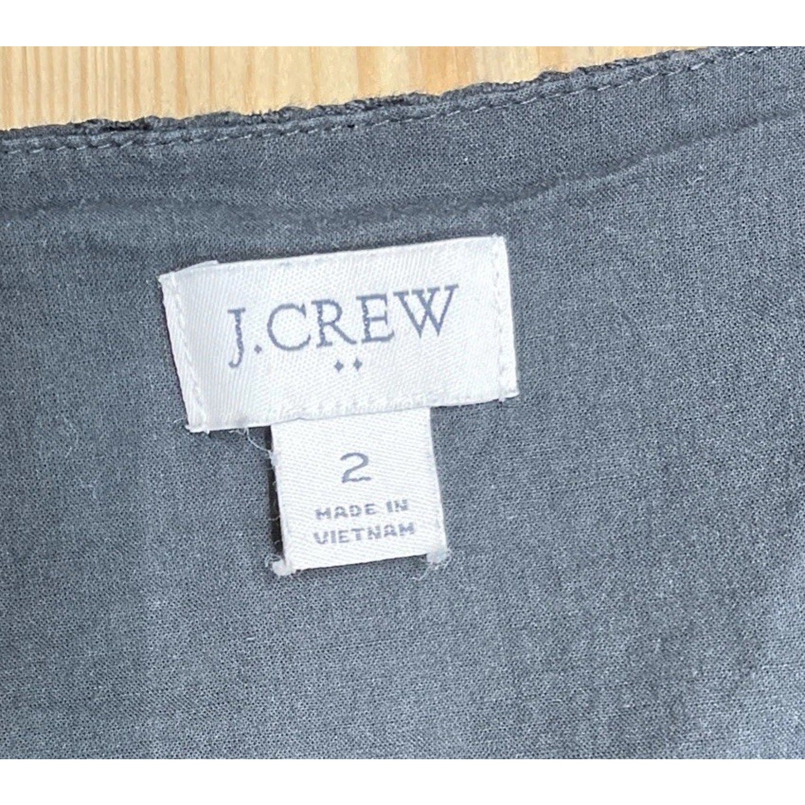 J. Crew Woman's Black Eyelet Button Front Short Sleeve Peplum Top Size 2