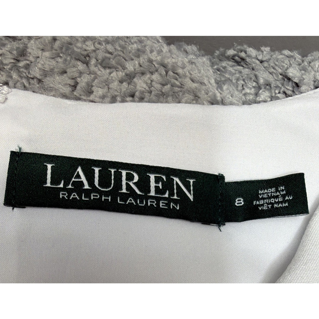 Lauren Ralph Lauren Shift Denim Dress Women Size 8 Dark Blue White Minimalist