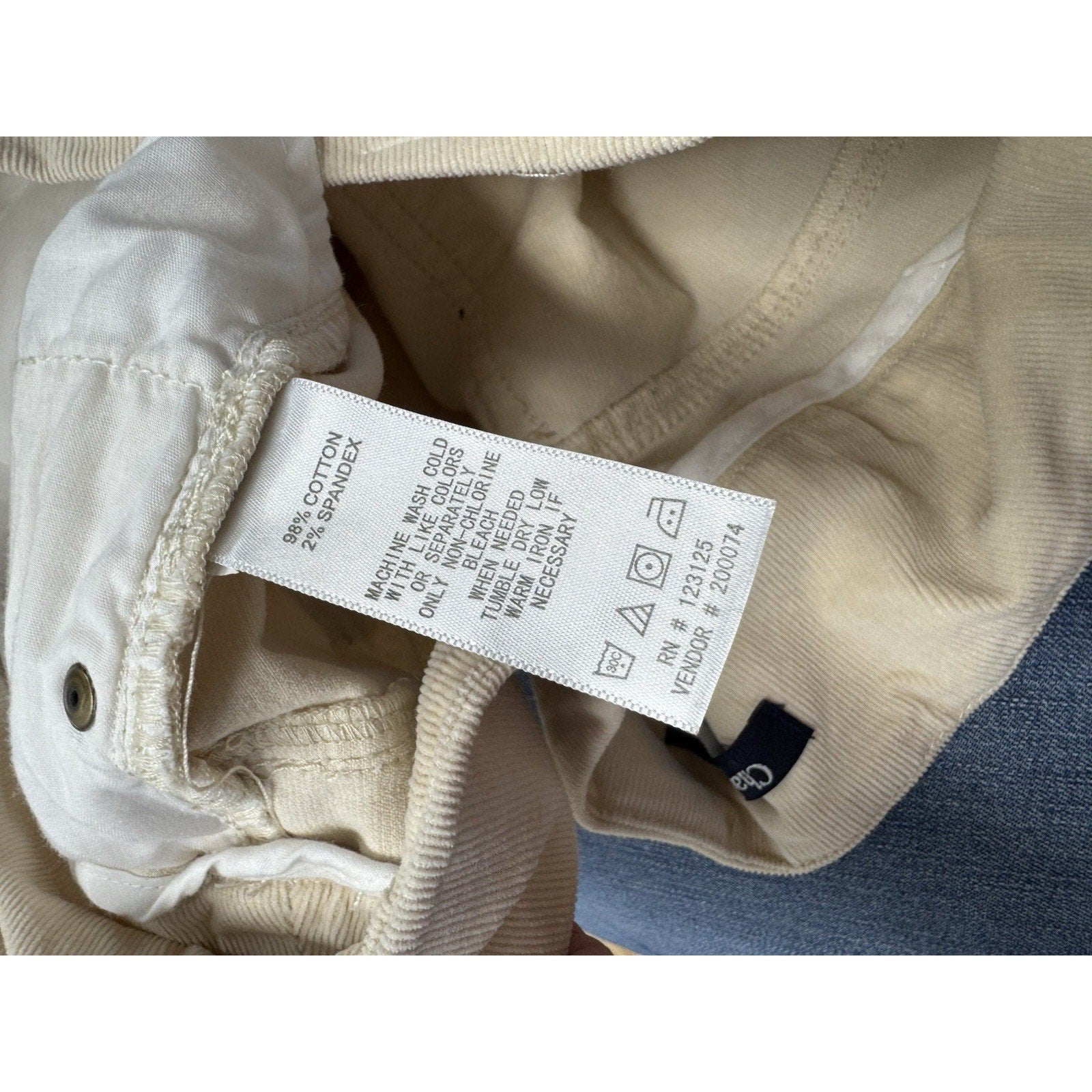 Chadwicks Ivory Wide Leg Stretch Corduroy Pants Women’s Size 14