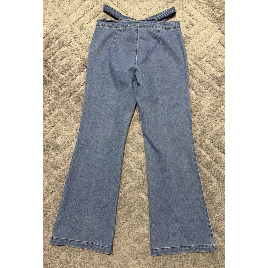 Tinseltown Women Jeans Size 13/32 Blue High-Rise Flare Summer Wash Stretch Denim