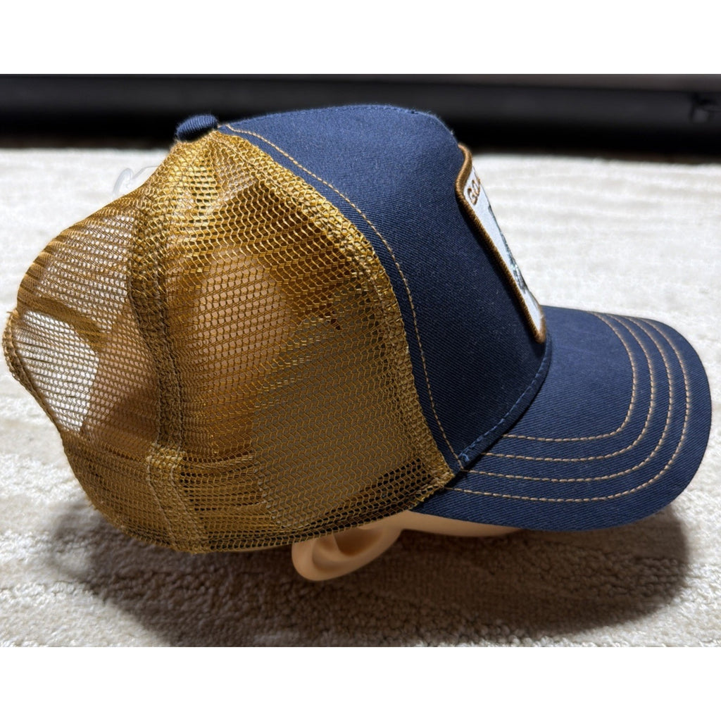 Goorin Bros The Farm Mens One Size GOAT Blue Snapback Mesh Trucker Hat NWT