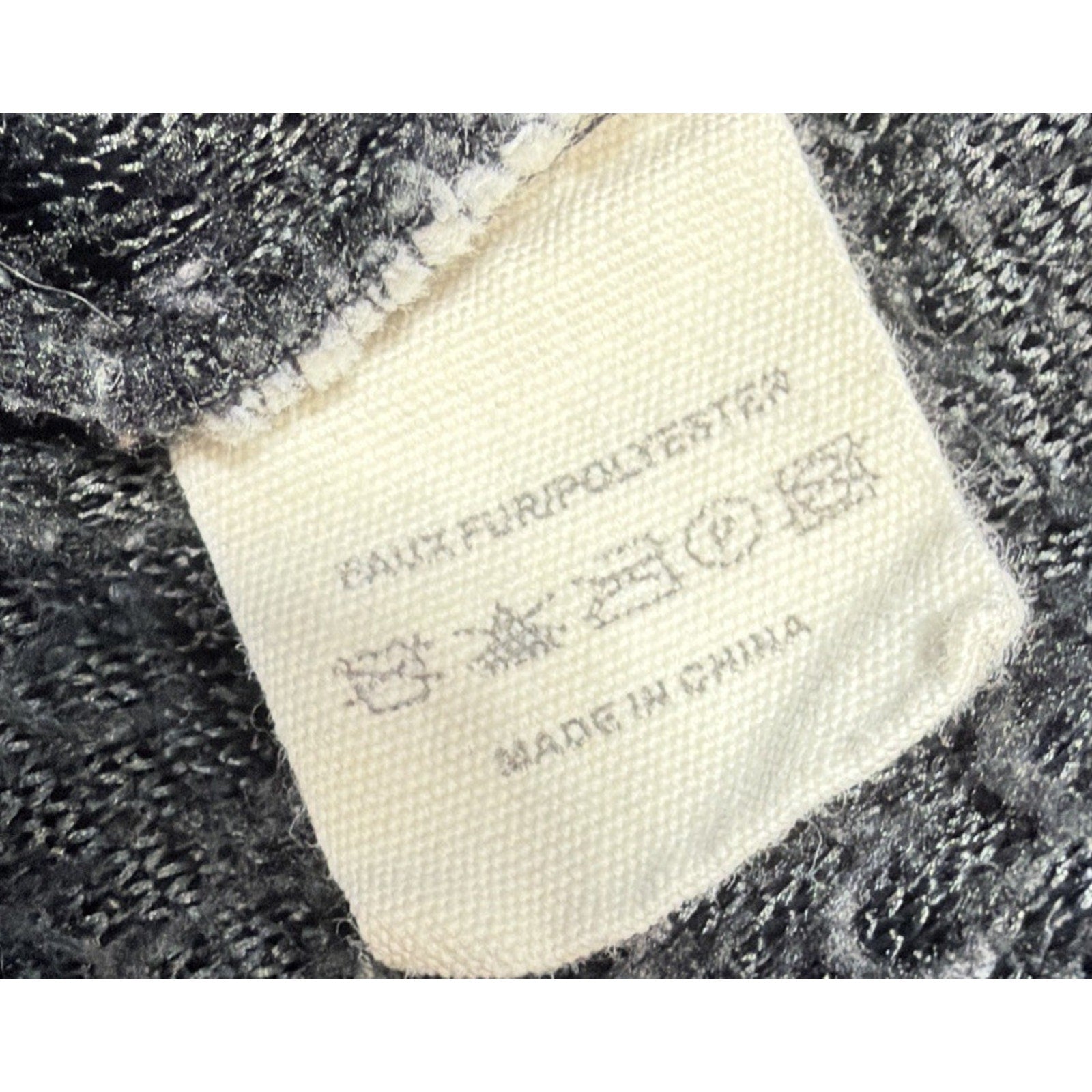 Katydid Black Grey Oversized Thick Sherpa Fleece Jacket 1/4 Zip Pullover Small