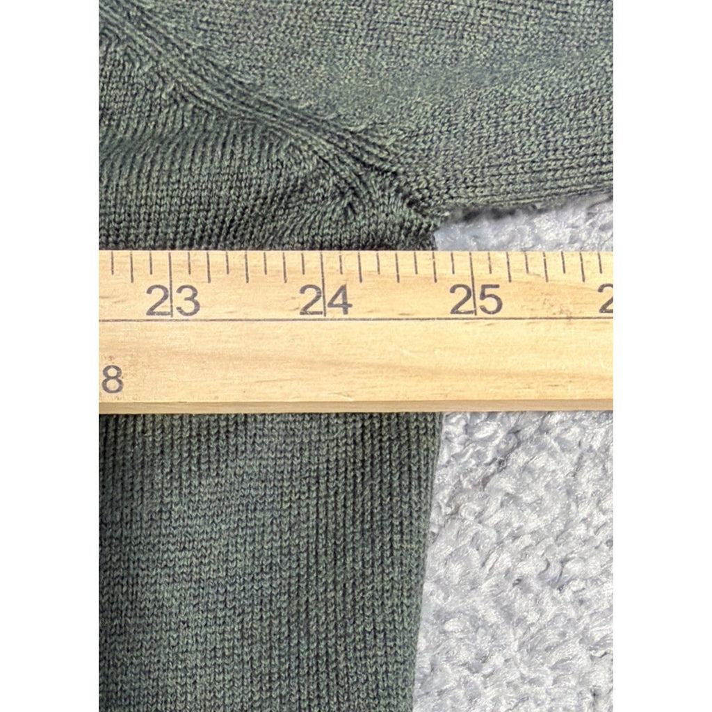 Brooks Brothers Sweater Men's XL Green Merino Wool V-Neck Stretch Preppy Casual