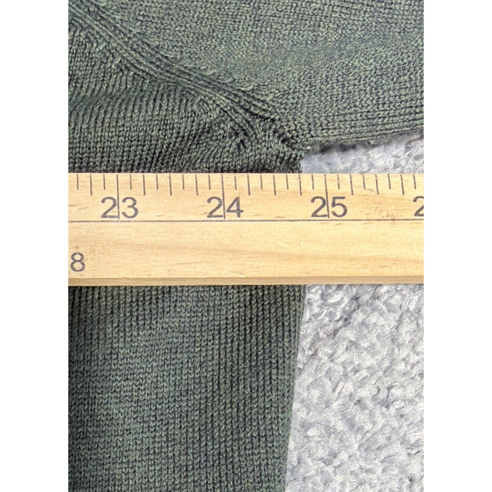 Brooks Brothers Sweater Men's XL Green Merino Wool V-Neck Stretch Preppy Casual