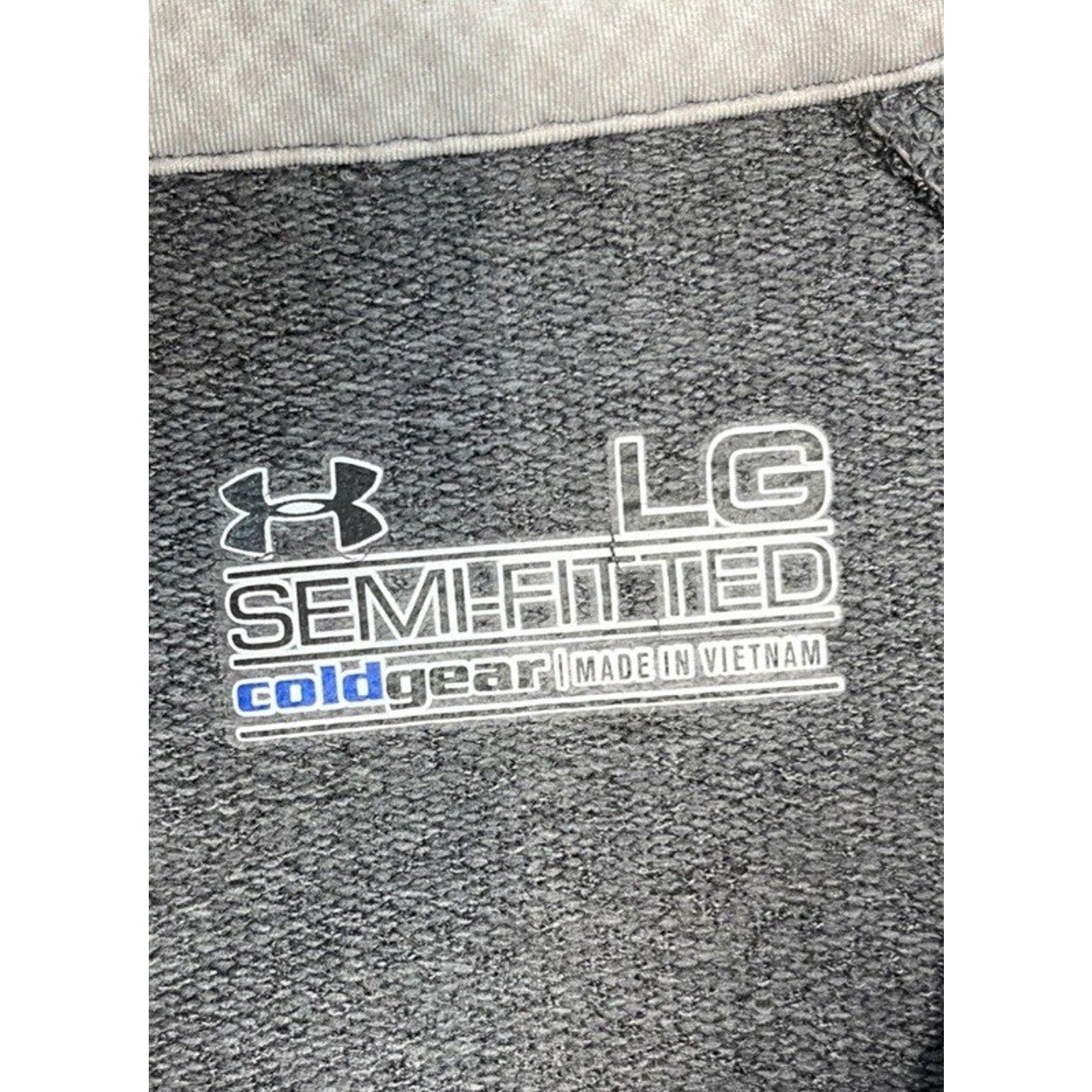 Under Armour ColdGear Womens L Gray 1/4 Zip Pullover Semi Fitted Running