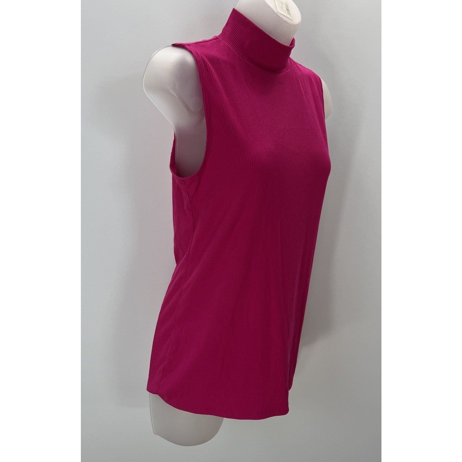 No Boundaries Bodycon Seamless Sleeveless Mock Neck Dress Large Fuchsia