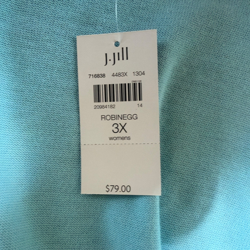 J Jill Relaxed Fit Open Drape Front Cardigan Robin Egg Blue Plus Size 3X NWT