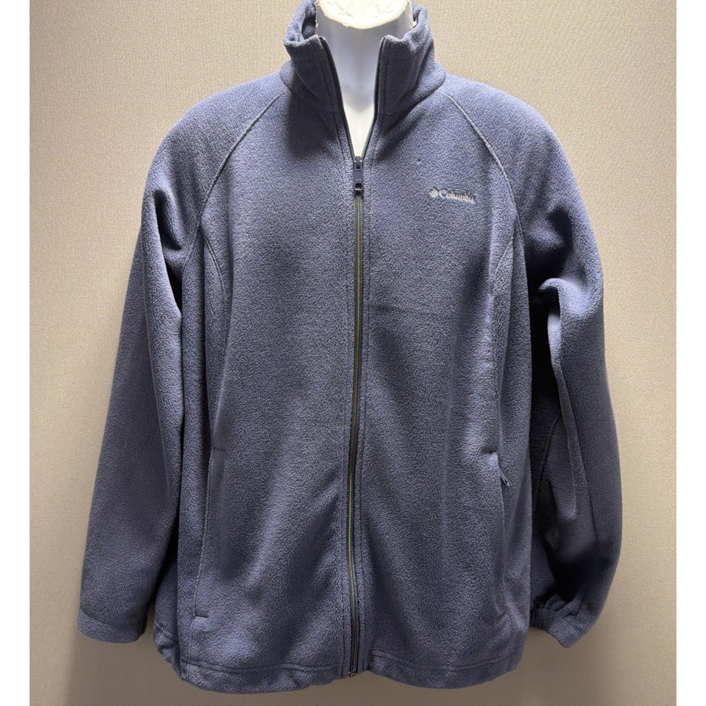 Columbia Men’s L Jacket MTR Filament Foil Lined Fleece Soft Outdoor Blue