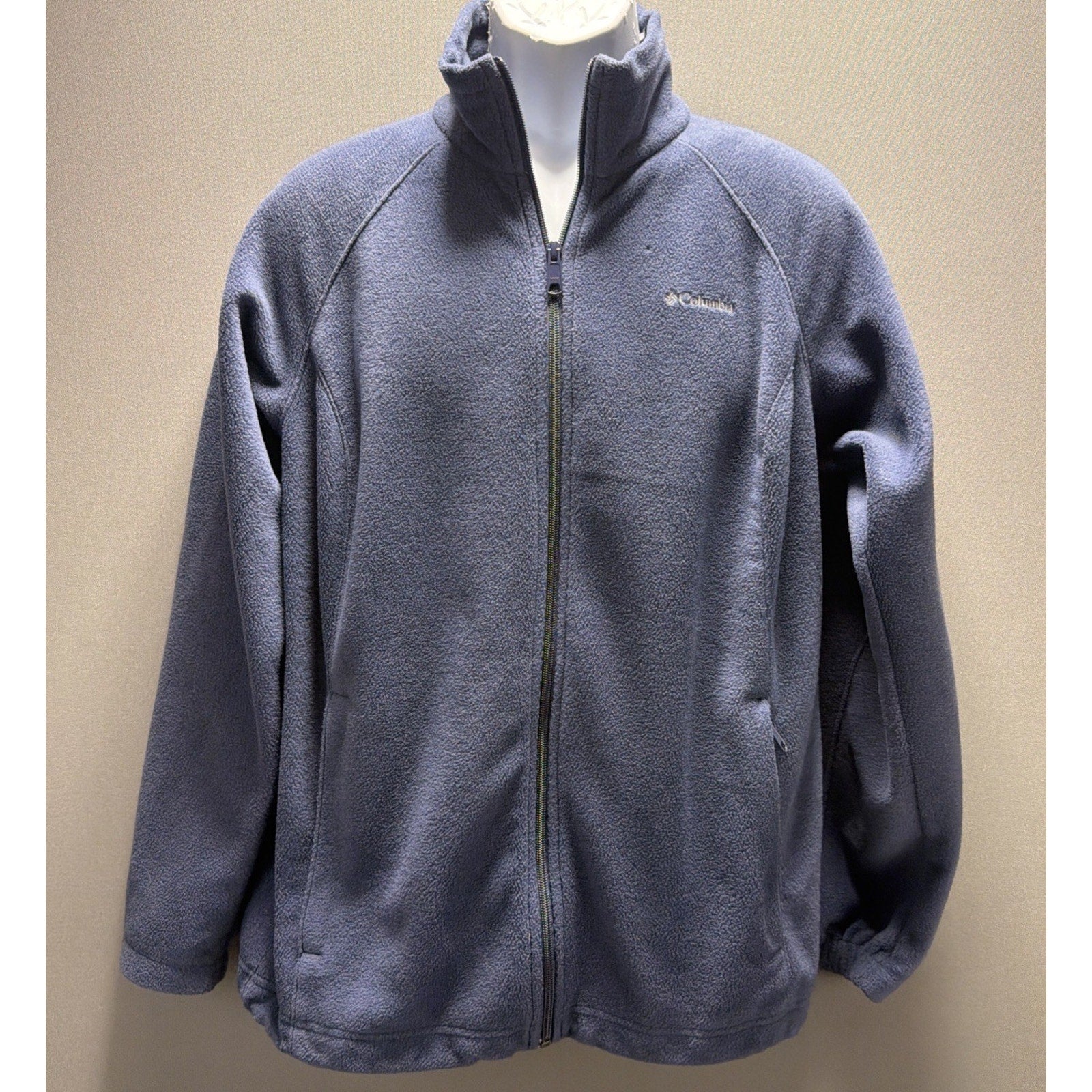 Columbia Men’s L Jacket MTR Filament Foil Lined Fleece Soft Outdoor Blue