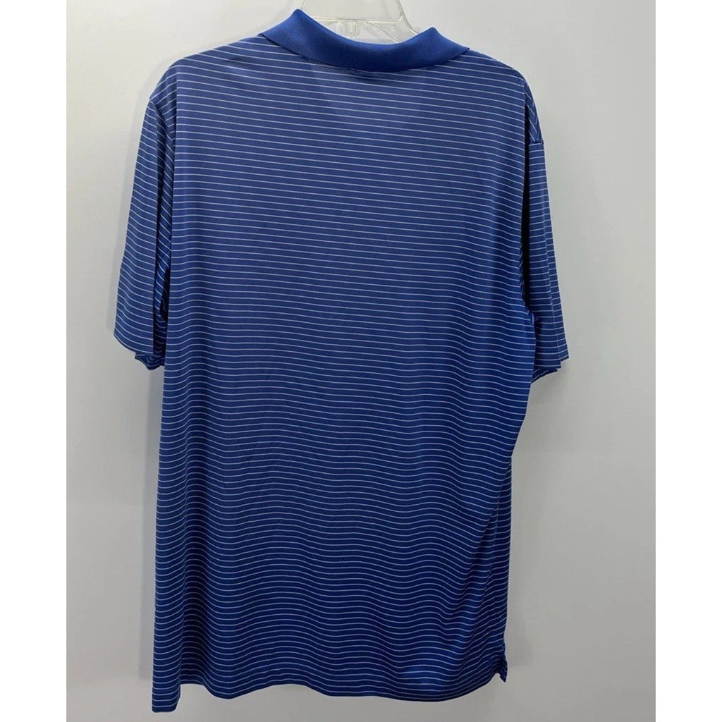 Nike Golf Polo Dri-Fit Blue Striped Short Sleeve Shirt 585748-491 Men’s Size XL