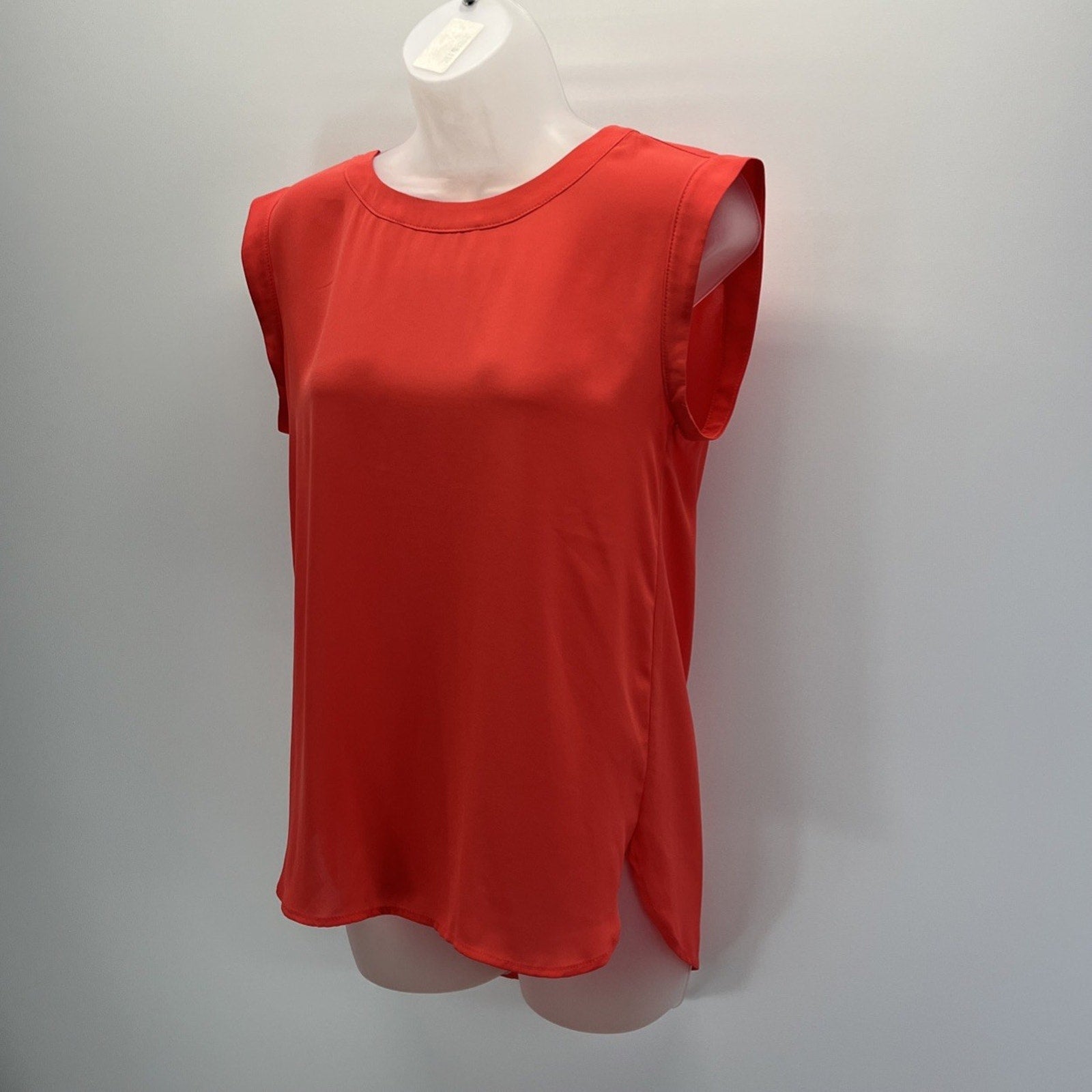 J Crew Top 2 Semi Sheer Shell Blouse Poppy Red