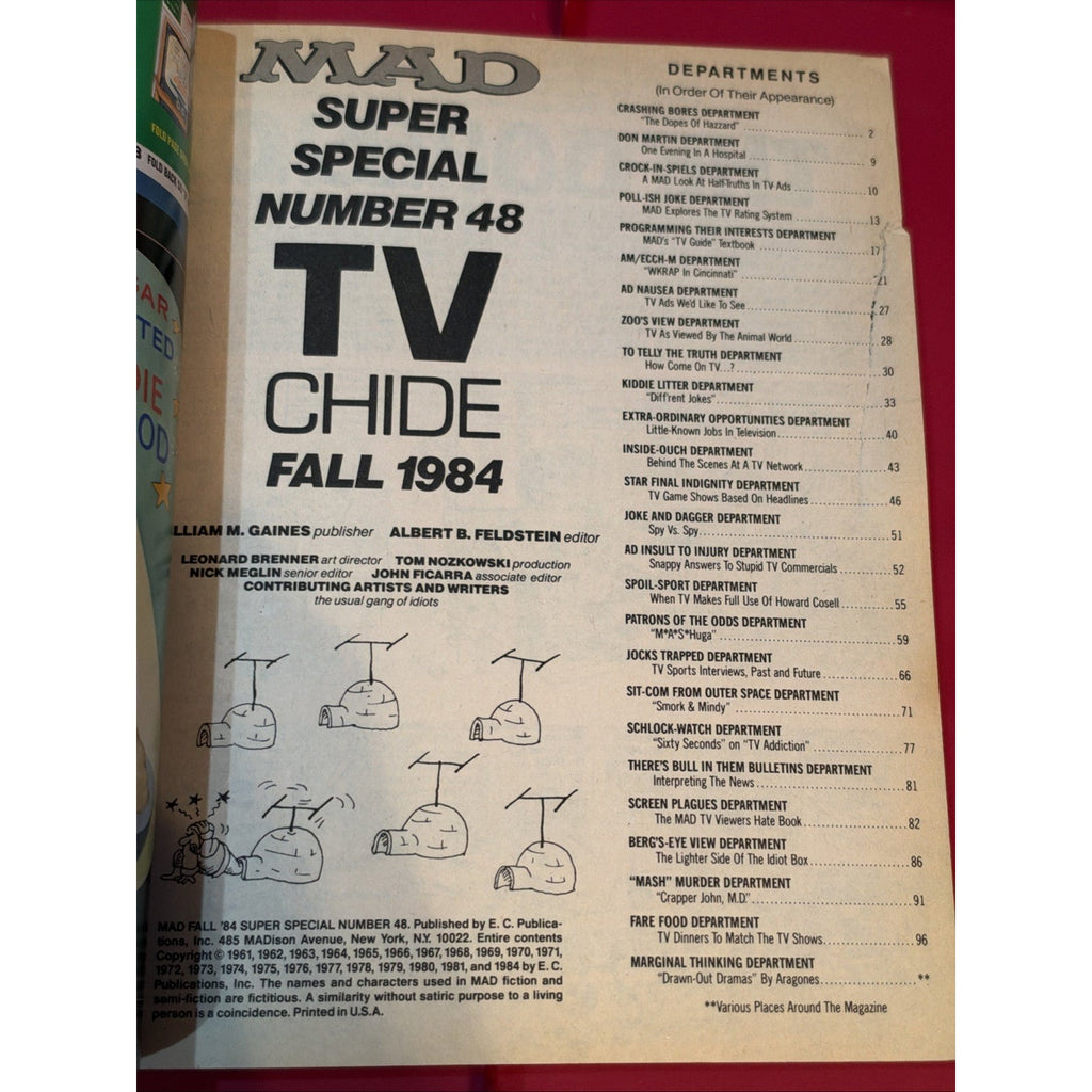 MAD Magazine Super Special #48 Fall 1984 TV Chide Alfred E Neuman Vintage