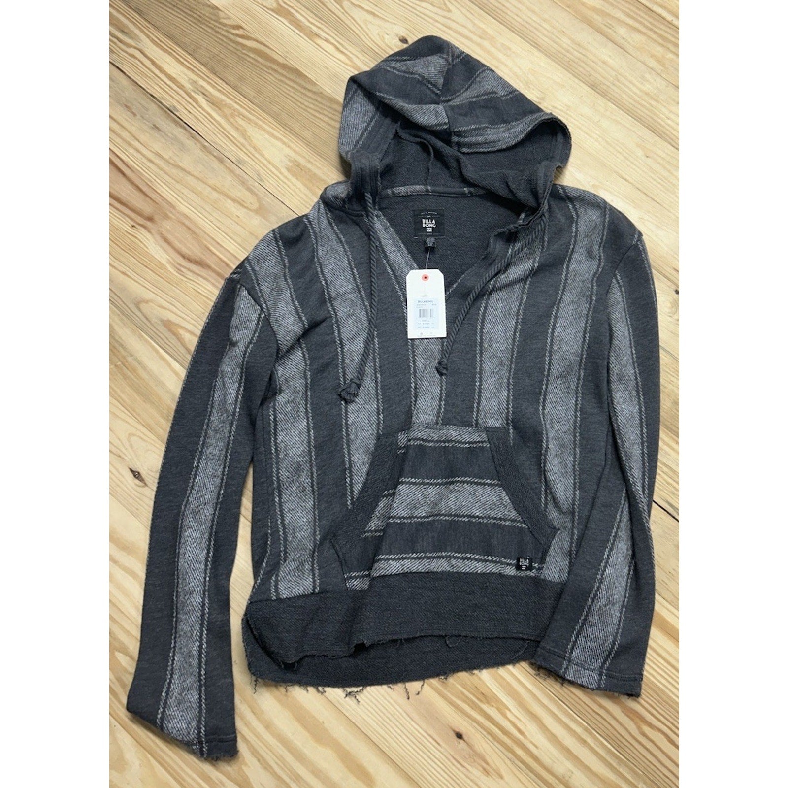 Billabong Hoodie Terry Pullover Grey Beach Stripe SP NWT