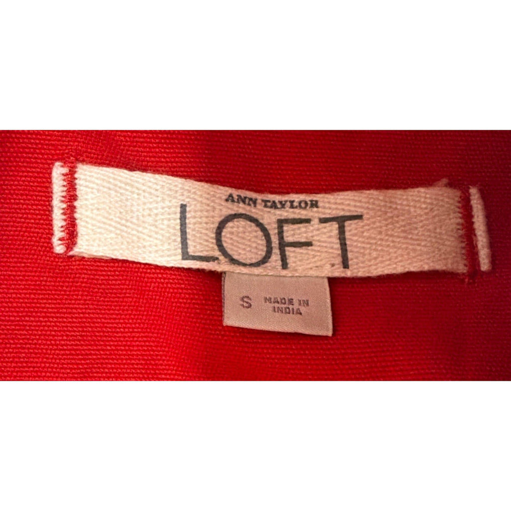 LOFT Double Breasted Red Short Trench Jacket Peacoat Size Small