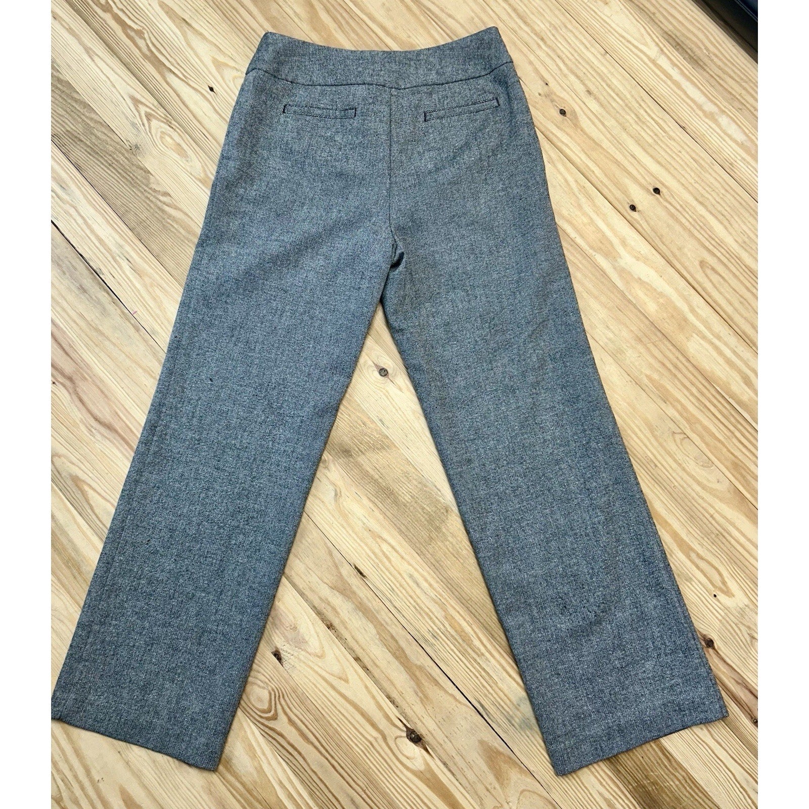 Chico's Womens Pants Size1 Regular Gray Wool Blend Straight Leg Career Basic.
