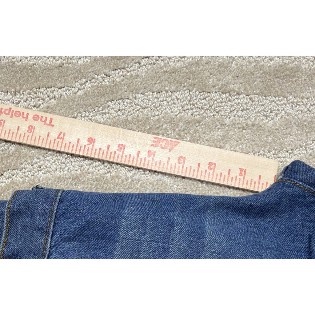 Womens Distressed Denim Short Women Sz L Blue Cut-Off American Flag Pockets NWT