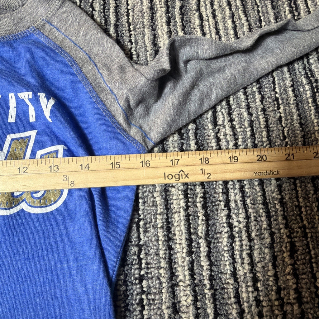 Soft As A Grape Kansas City Royals Womens T-Shirt Blue Long Sleeve Size S