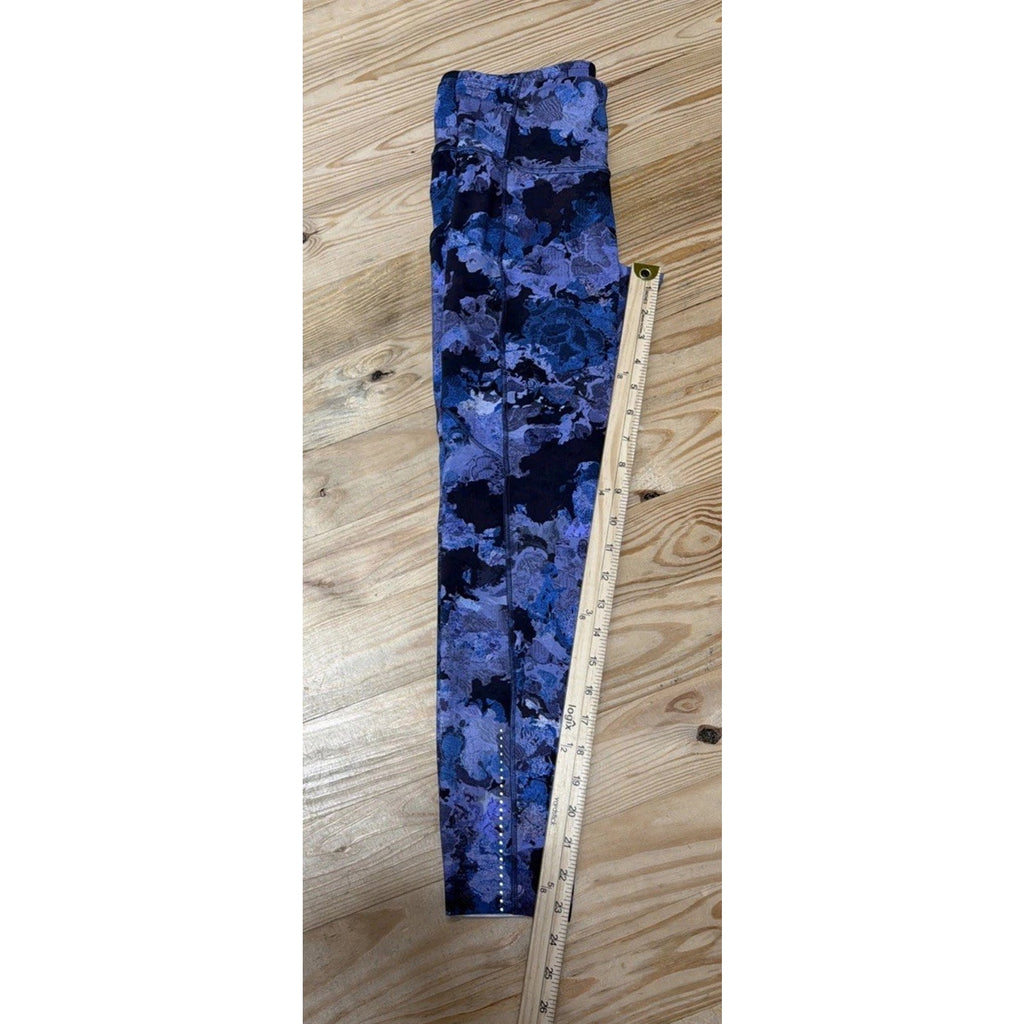 Lululemon Fast Free 7/8 Tight II *Nulux 25" Screen Camo Multi Blue EUC