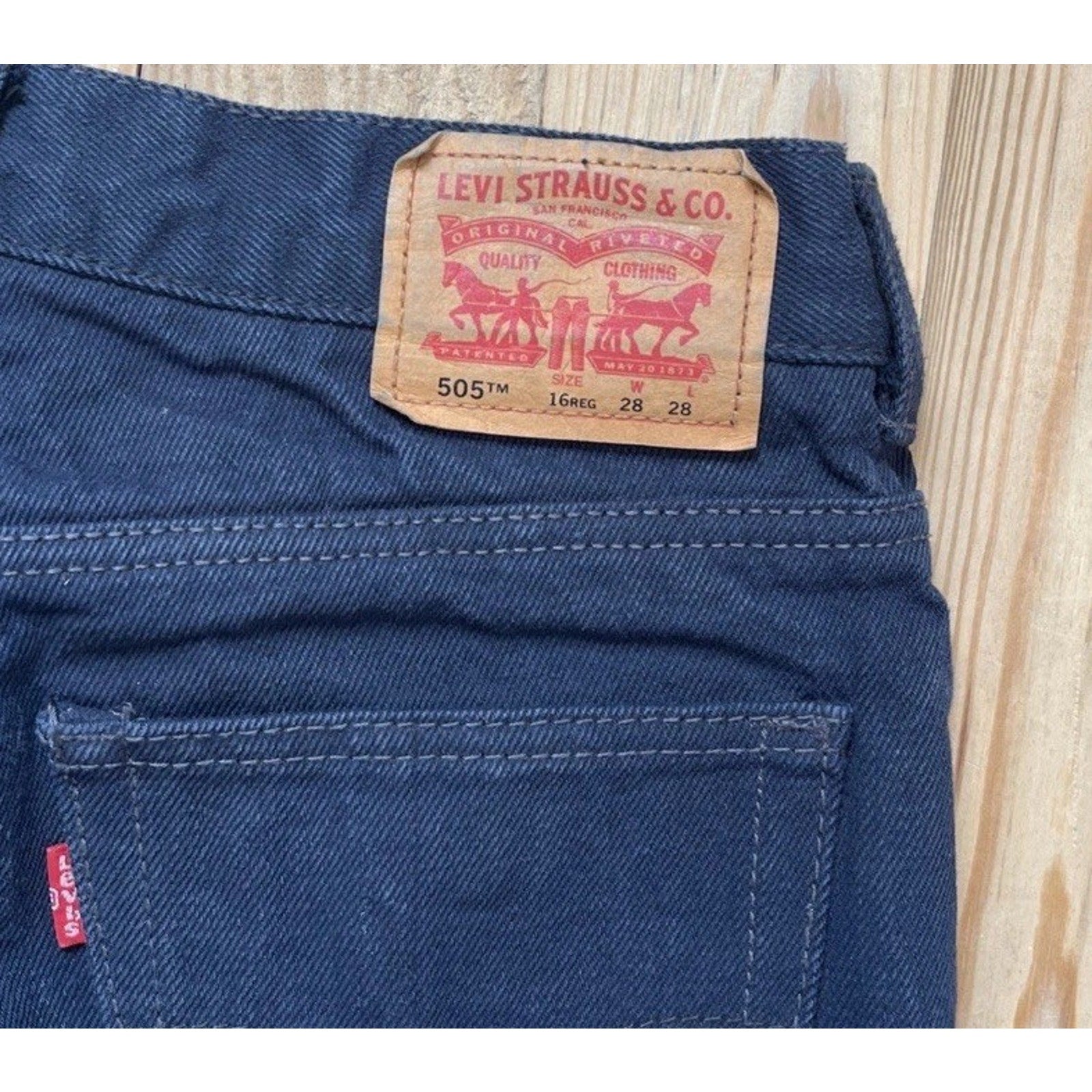 Levi's 505 Regular Fit Overdyed Jeans Men's 28x28 Dark Blue Denim