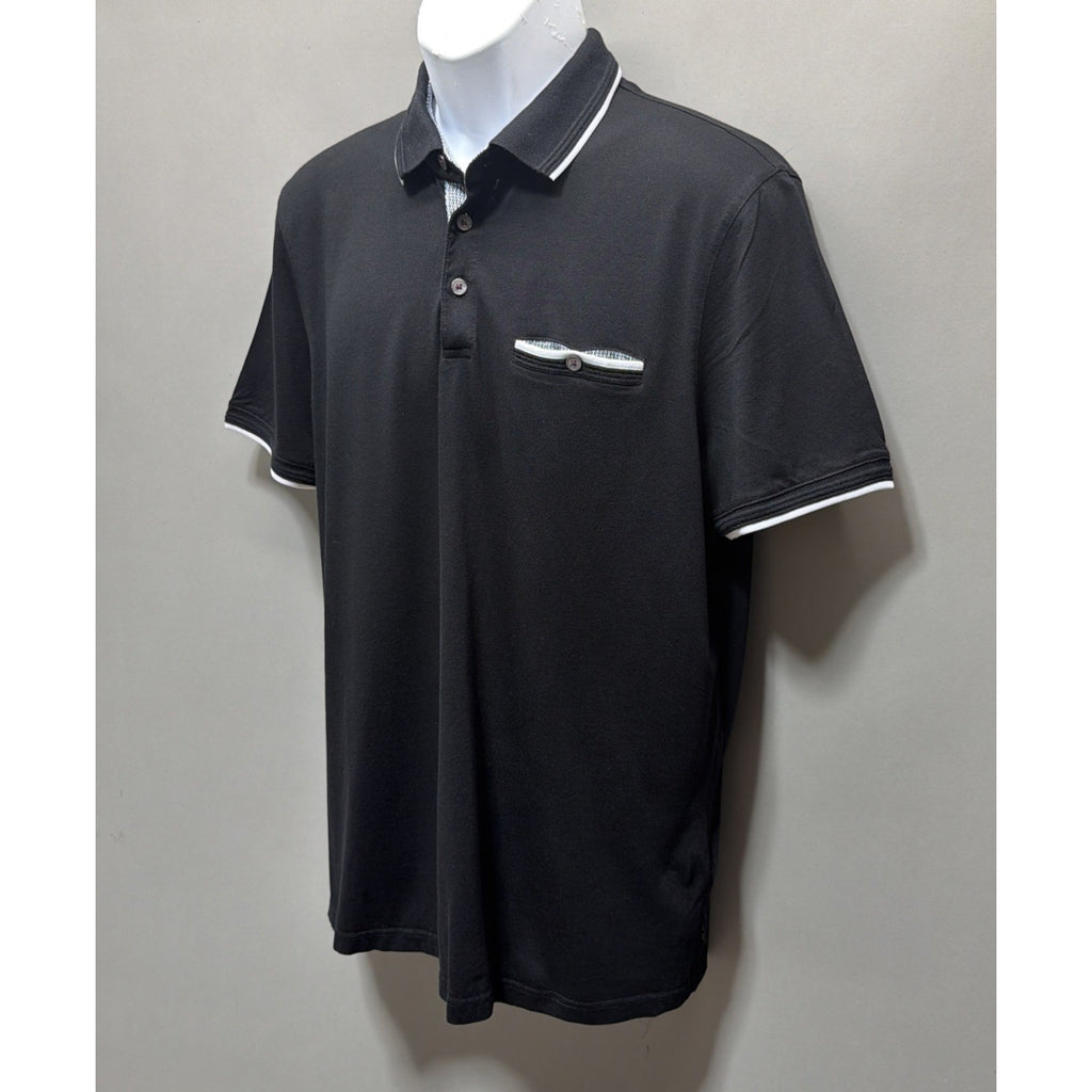 Ted Baker London Derry Pocket Modern Short Sleeve Polo Shirt - Black - Mens 6