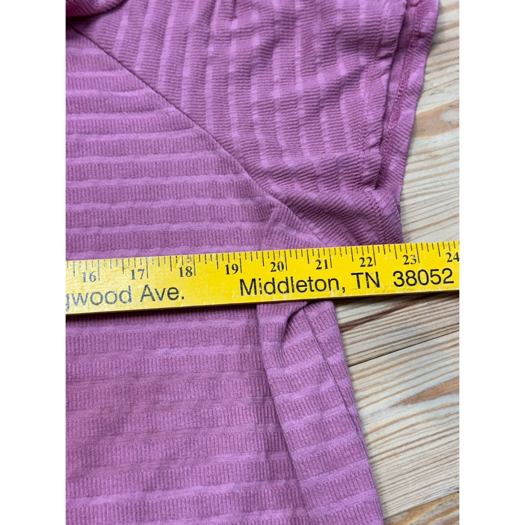 New York Laundry Womens Top 1X Tunic Knit Pink Poly Blend Casual Deco Buttons