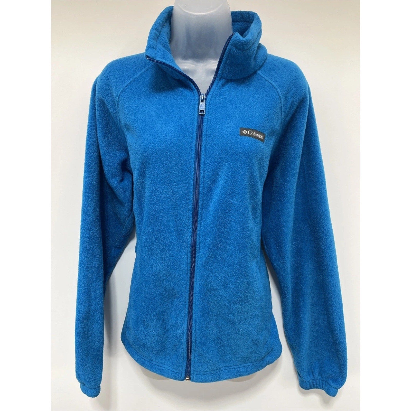 Columbia Jacket Women XL Benton Spring Full Zip Blue Fleece Mock Neck