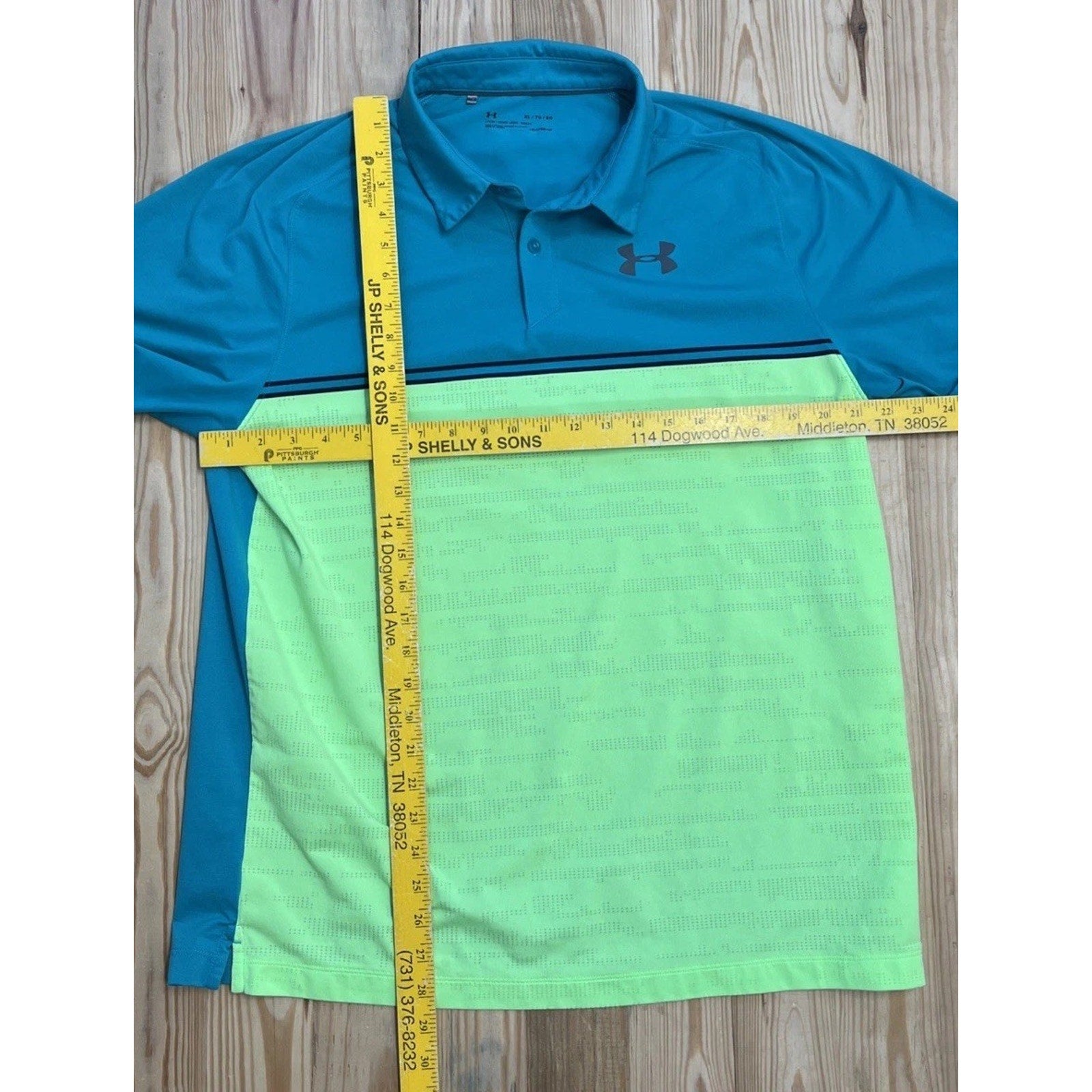 Under Armour Men's Size XL UA Tour Calibrate Polo Shirt Heatgear Green