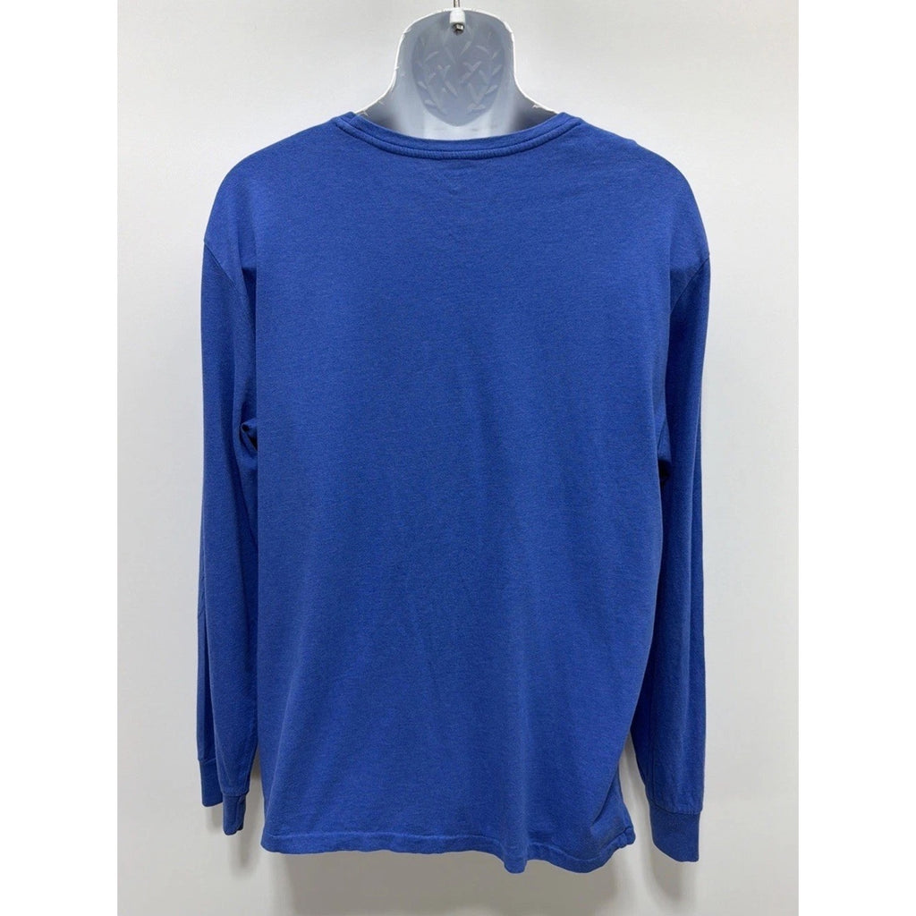 Polo Ralph Lauren Long Sleeve jersey t-shirt Blue Men Orange Pony Size XL