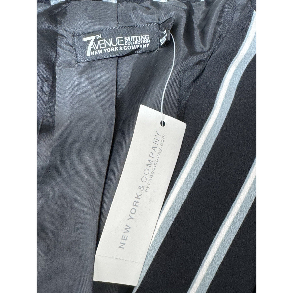 New York Company 7th Avenue Striped Blazer Black White Gray Women’s Size 12 NWT