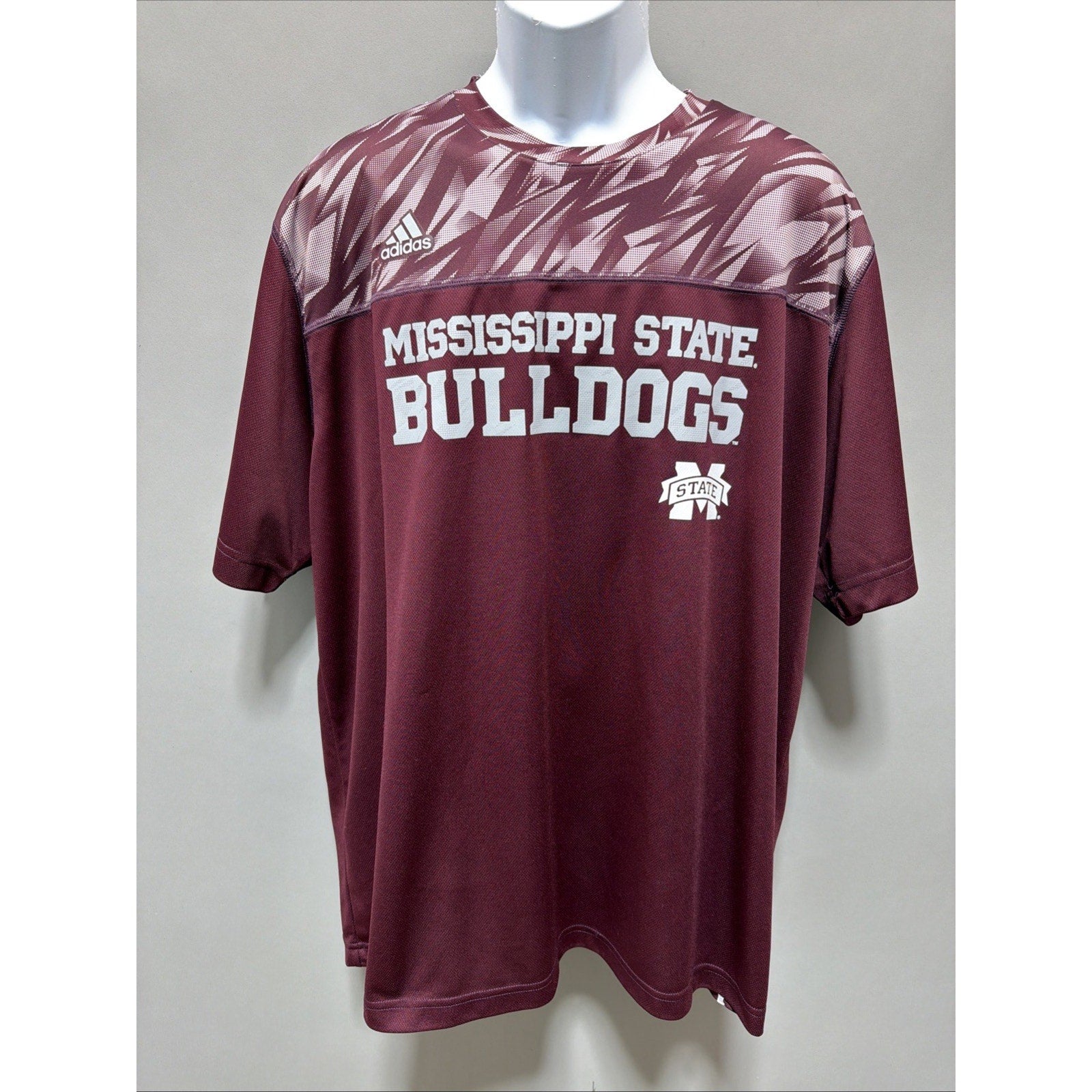 MISSISSIPPI STATE BULLDOGS Game Issue Soccer Adidas Jersey Marooon Size 2XL
